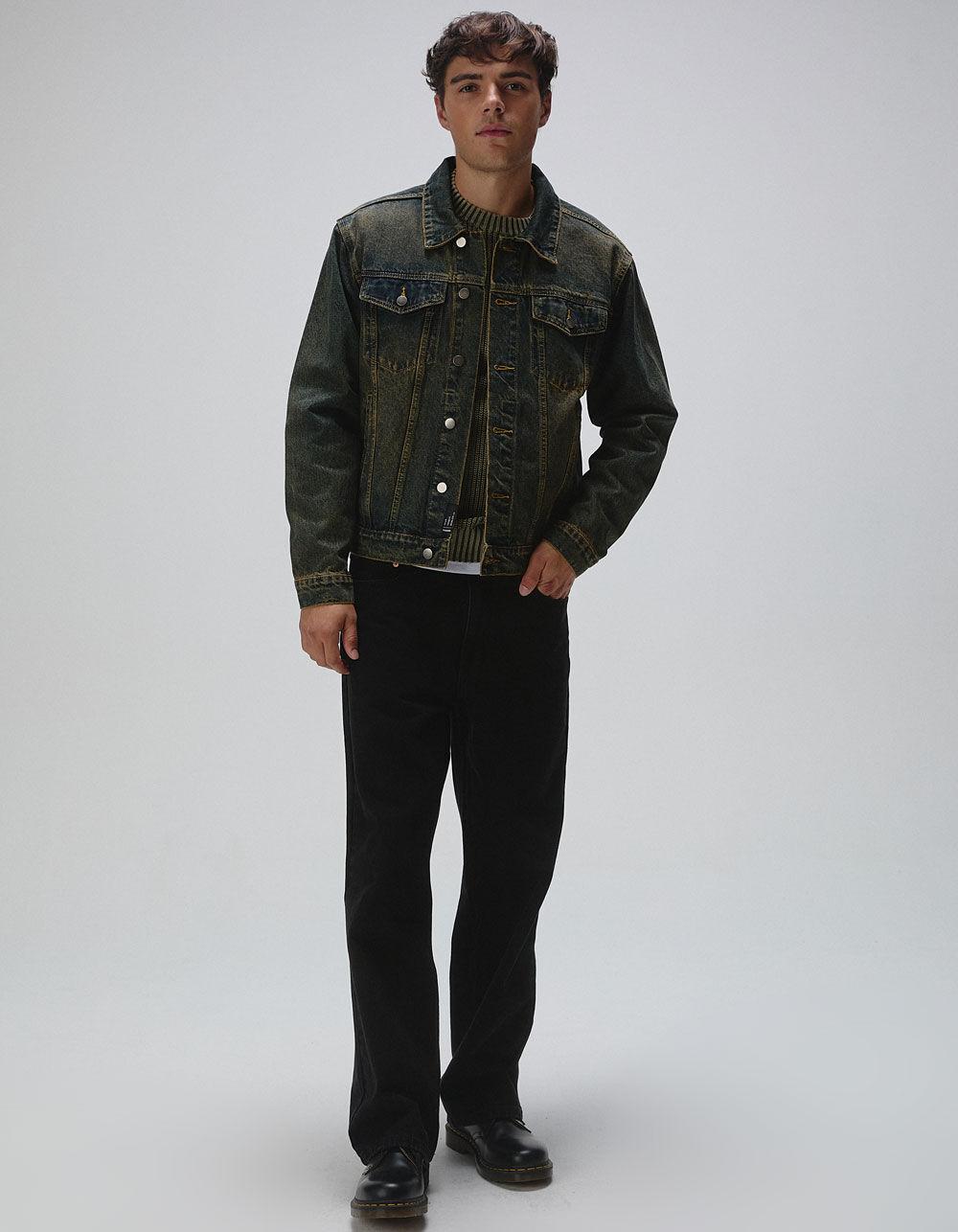 RSQ Mens Overdye Denim Trucker Jacket - INDIGO Product Image