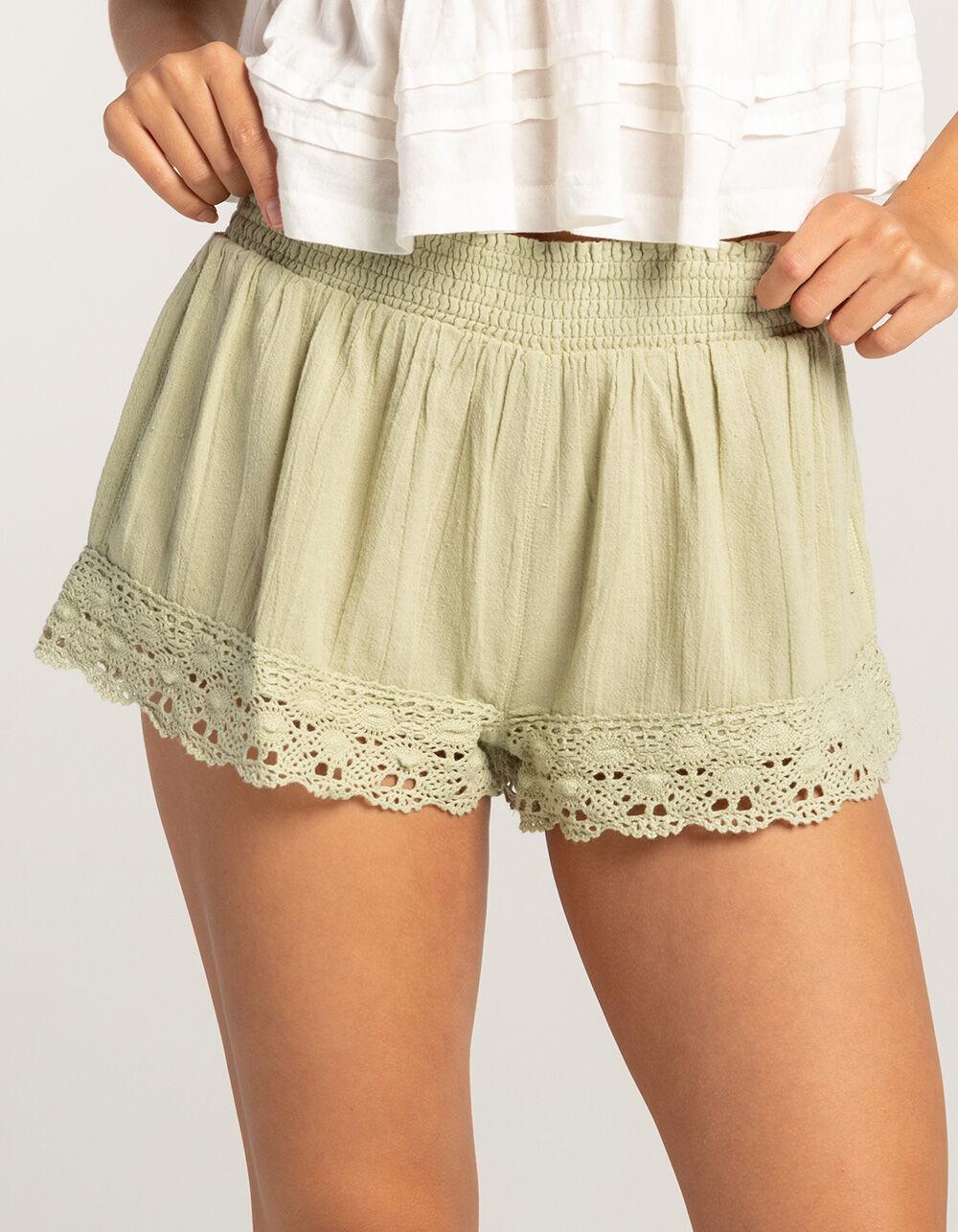BDG Urban Outfitters Crinkle Lace Womens Shorts - LT GREEN Product Image