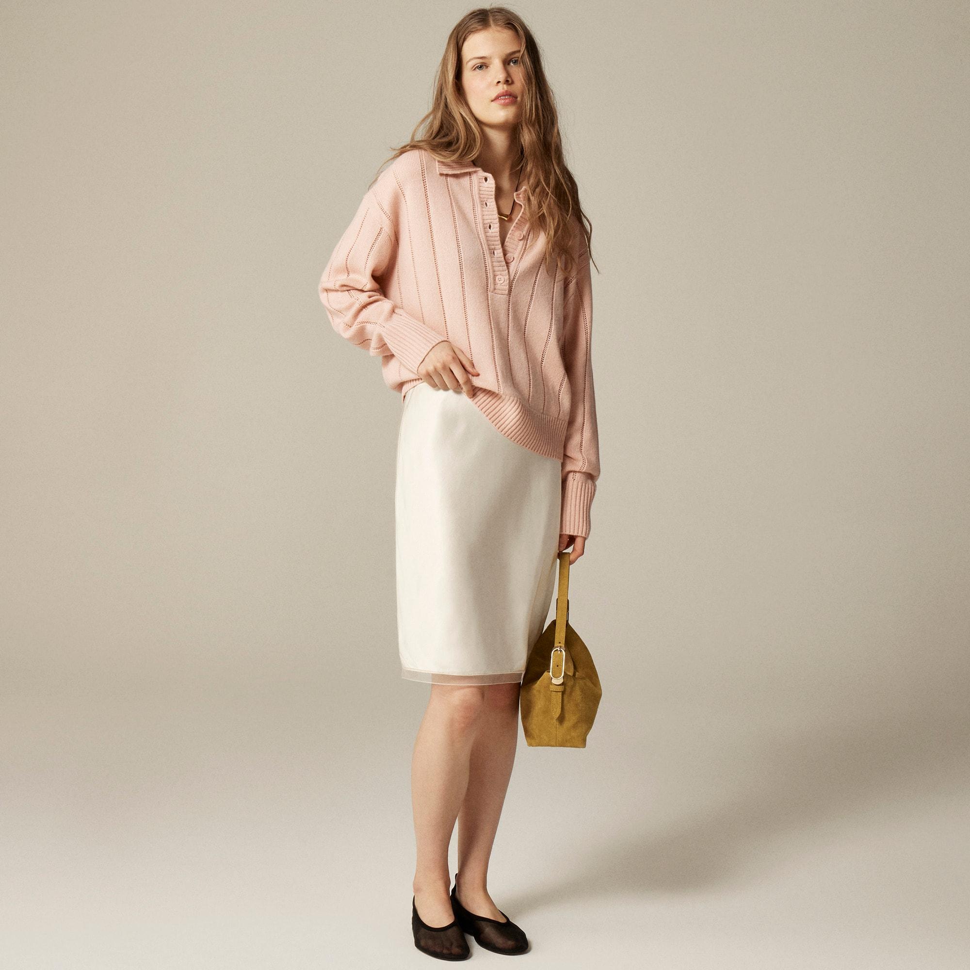 Cashmere pointelle sweater-polo Product Image