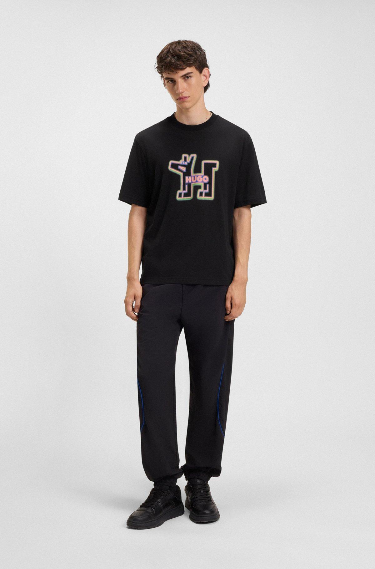 All-gender cotton-jersey T-shirt with graphic print Product Image