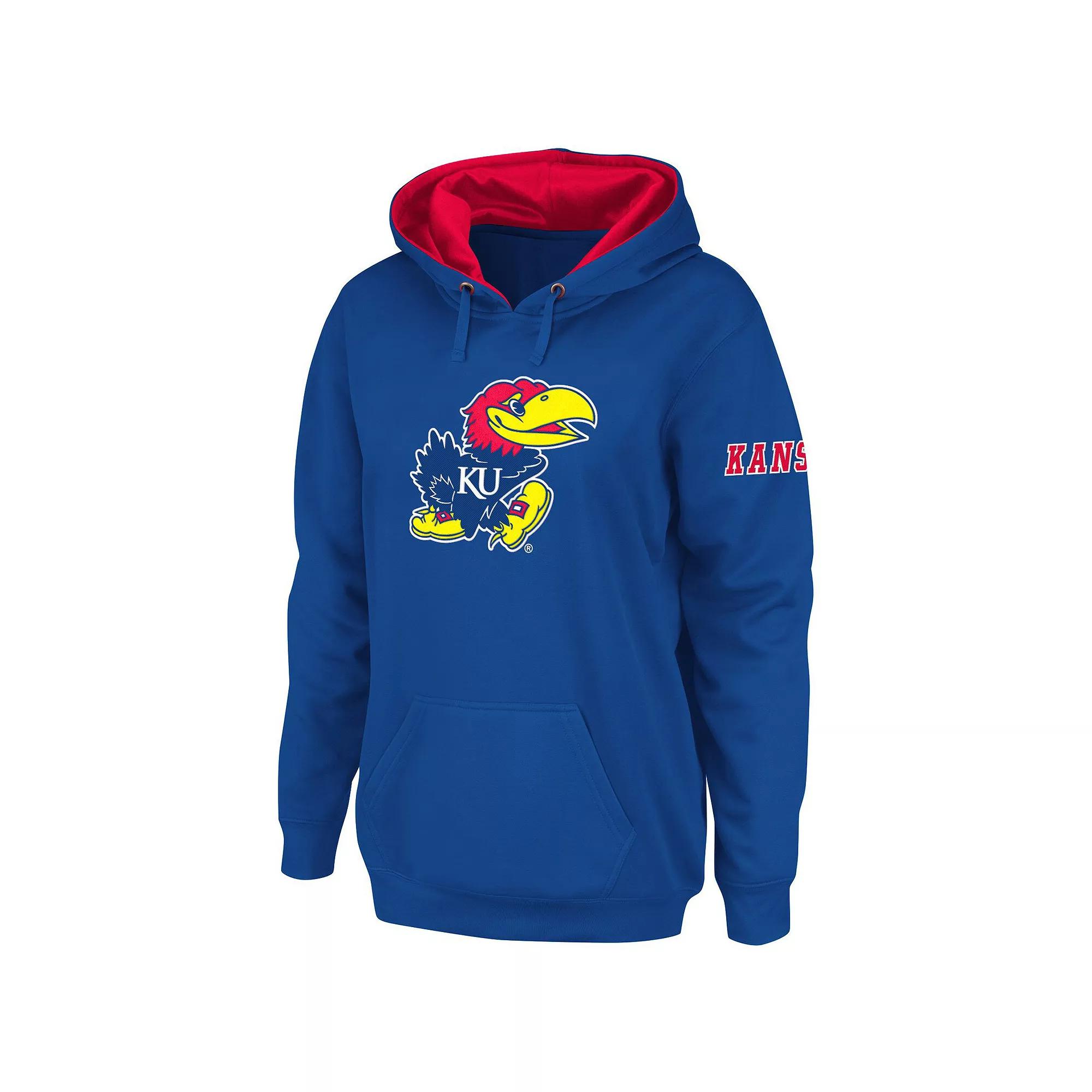 Women's Stadium Athletic Royal Kansas Jayhawks Big Logo Pullover Hoodie,  Product Image
