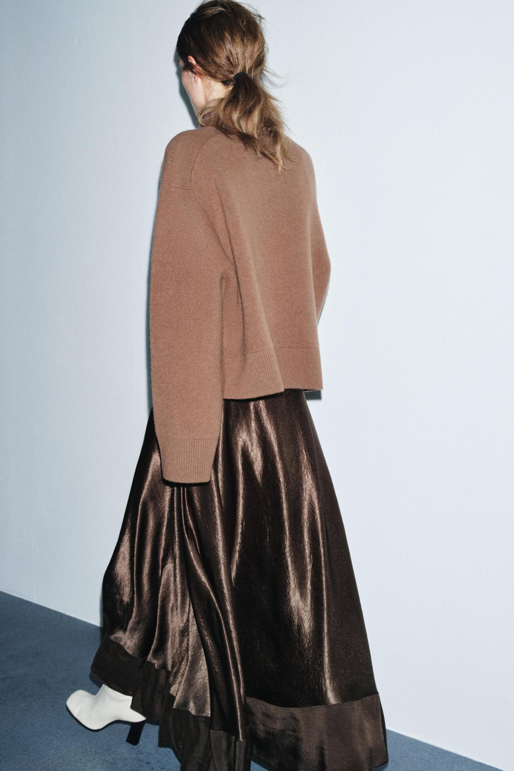 ZW COLLECTION LIMITED EDITION SATIN EFFECT MIDI SKIRT Product Image