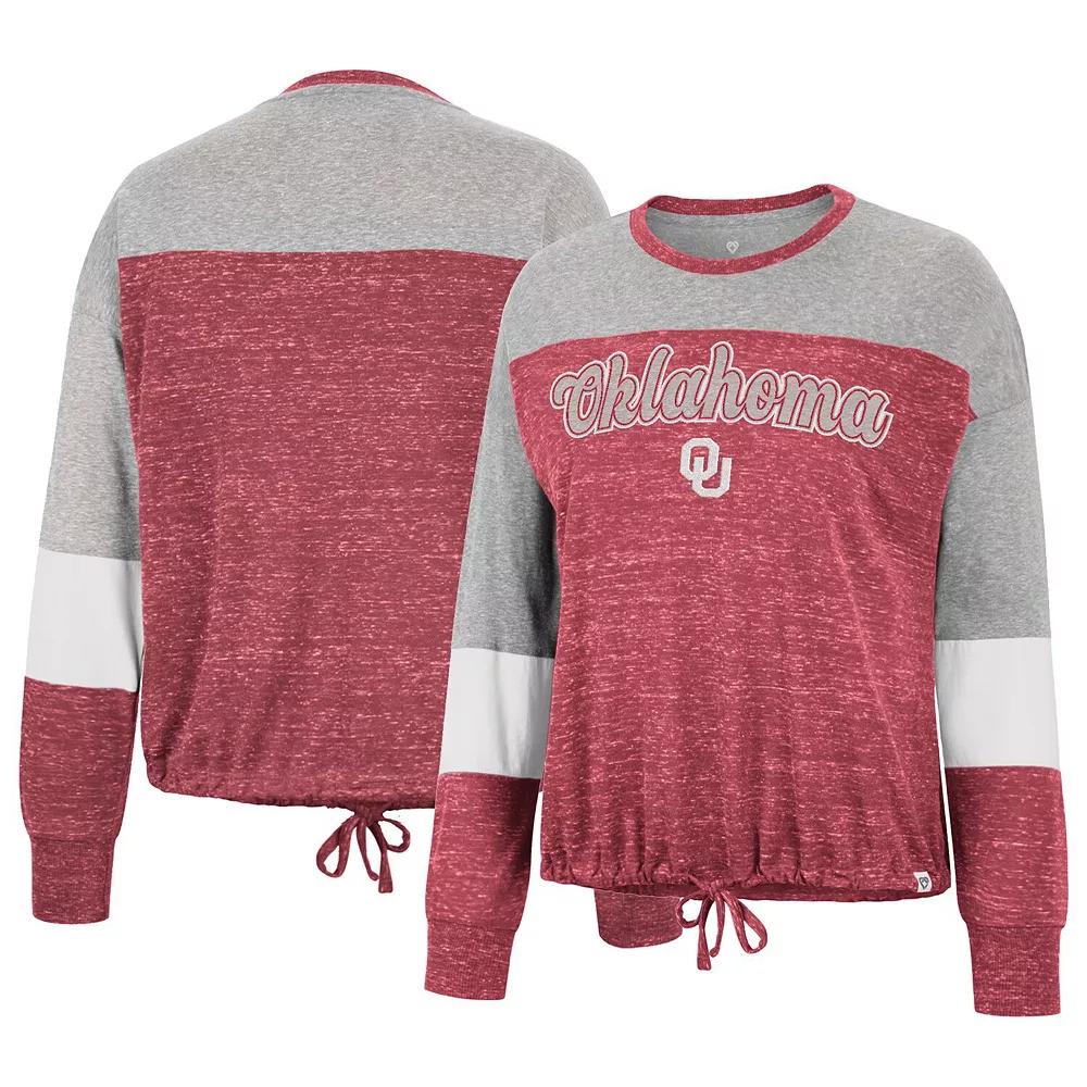 Women's Colosseum Crimson Oklahoma Sooners Joanna Tie Front Long Sleeve T-Shirt, Size: Small, Red Product Image