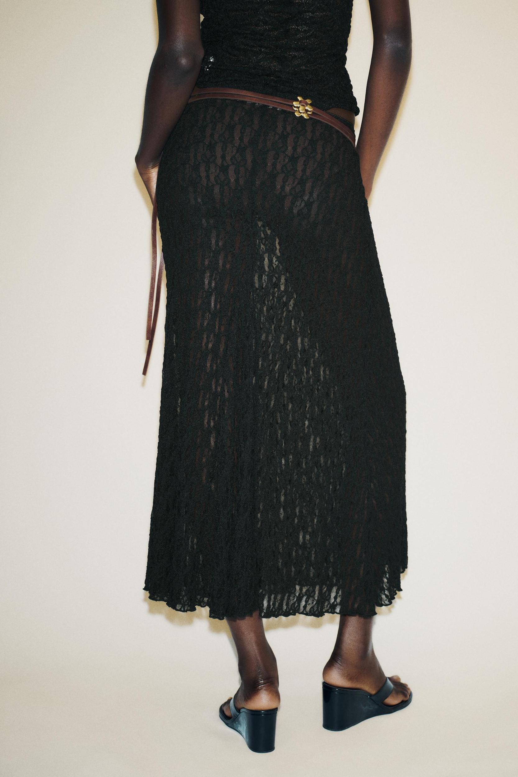 A-LINE LONG LACE SKIRT Product Image
