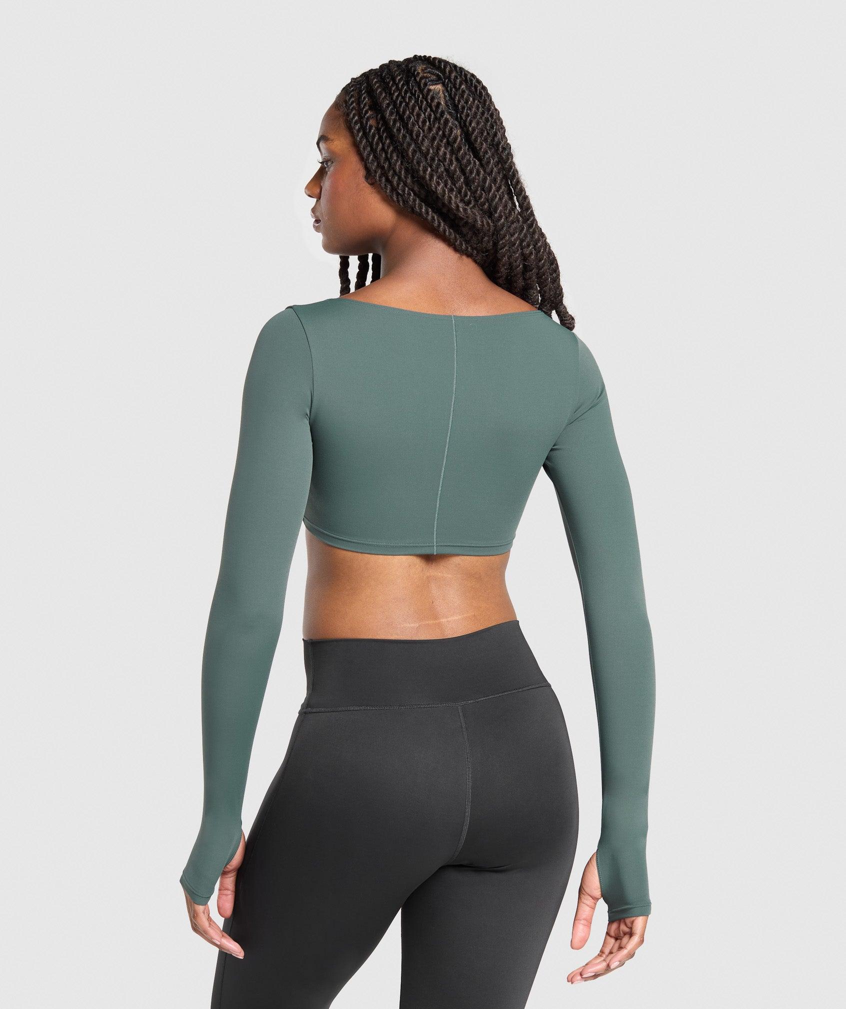 Gymshark Ruched Long Sleeve Top  - Slate Teal Female Product Image
