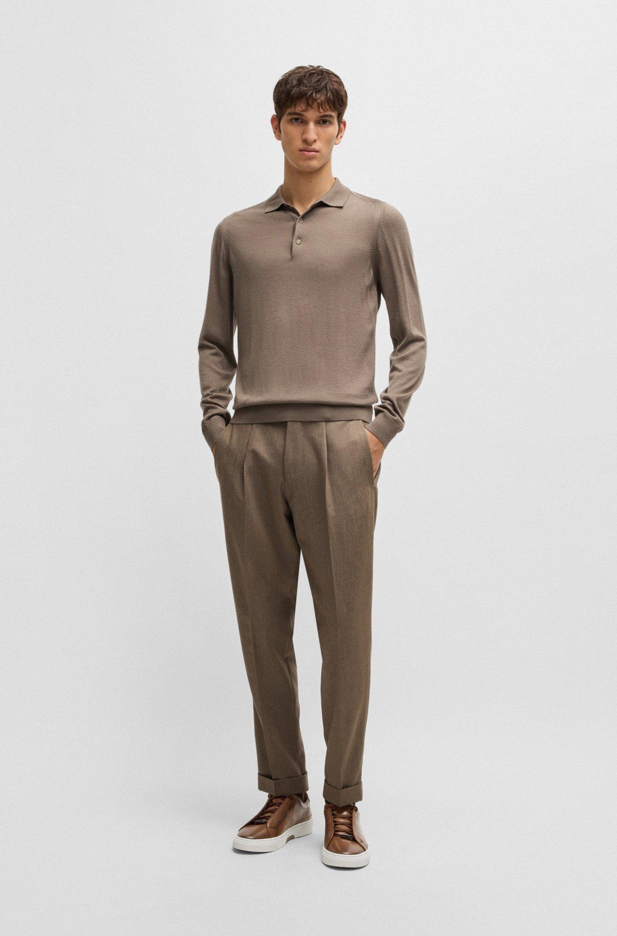 Gary low-top trainers in burnished leather Product Image