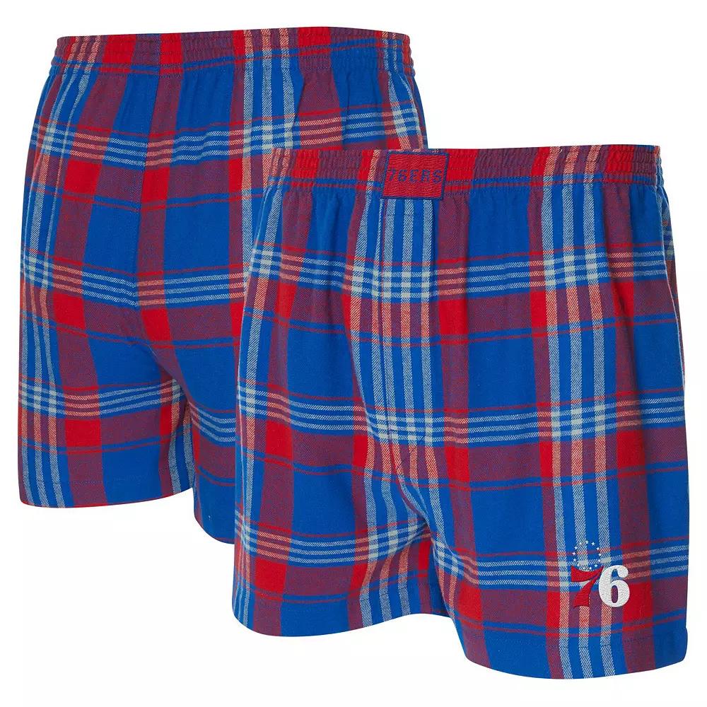 Men's Concepts Sport Royal Philadelphia 76ers Region Flannel Boxer Short, Size: 2XL, 76r Blue Product Image