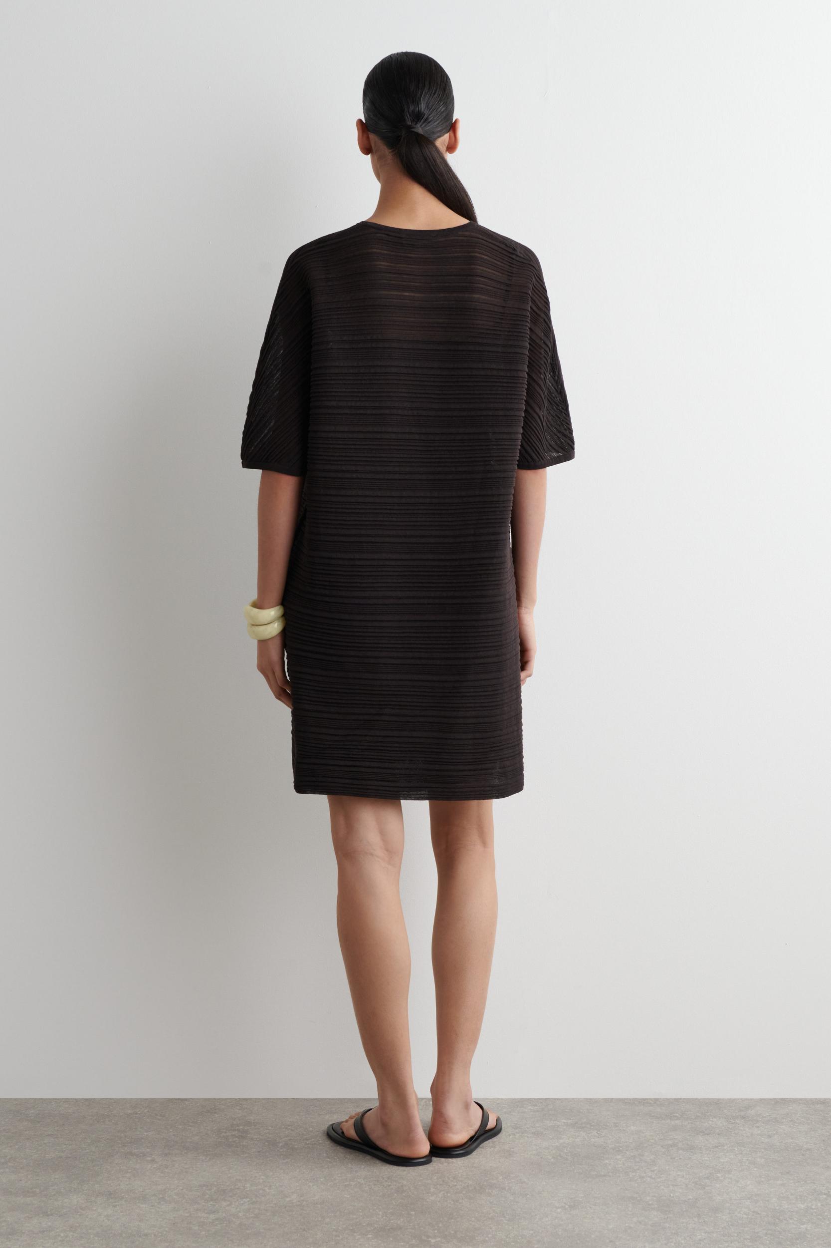 PLEATED KNIT MINI DRESS Product Image