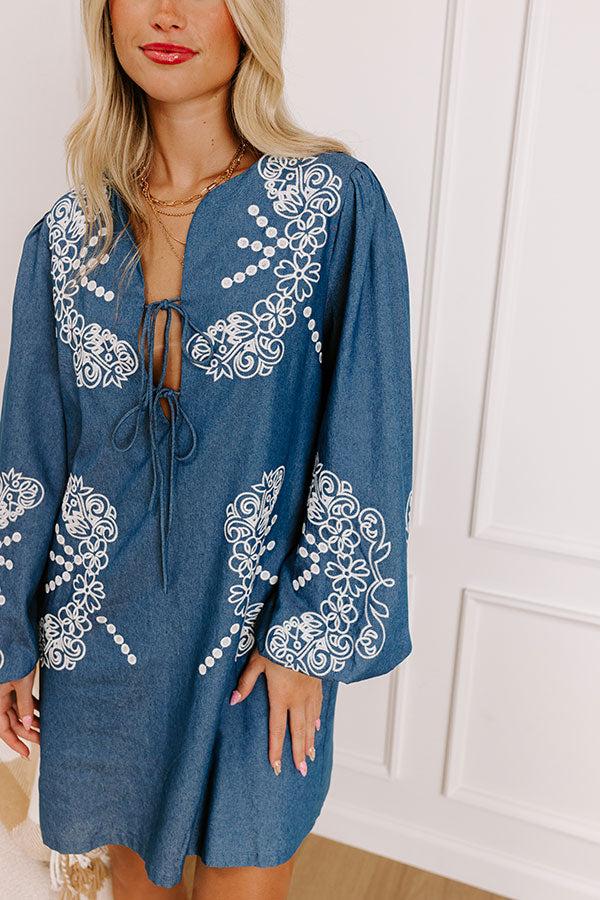 Brunch Chic Embroidered Mini Dress Product Image