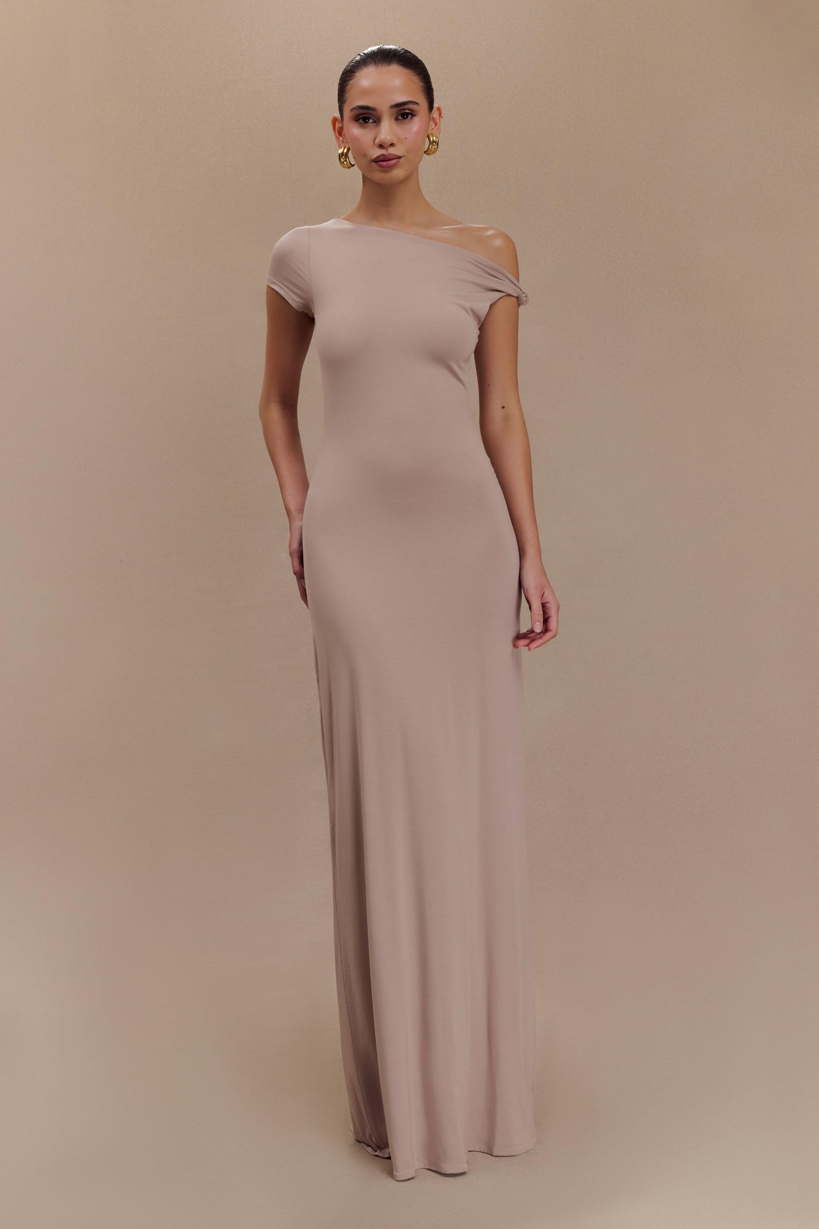 Tamsin Short Sleeve Modal Maxi Dress - Mushroom Product Image