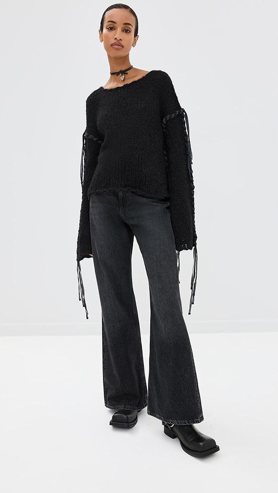 Acne Studios Komey Ribbon Lace Up Sweater | Shopbop Product Image