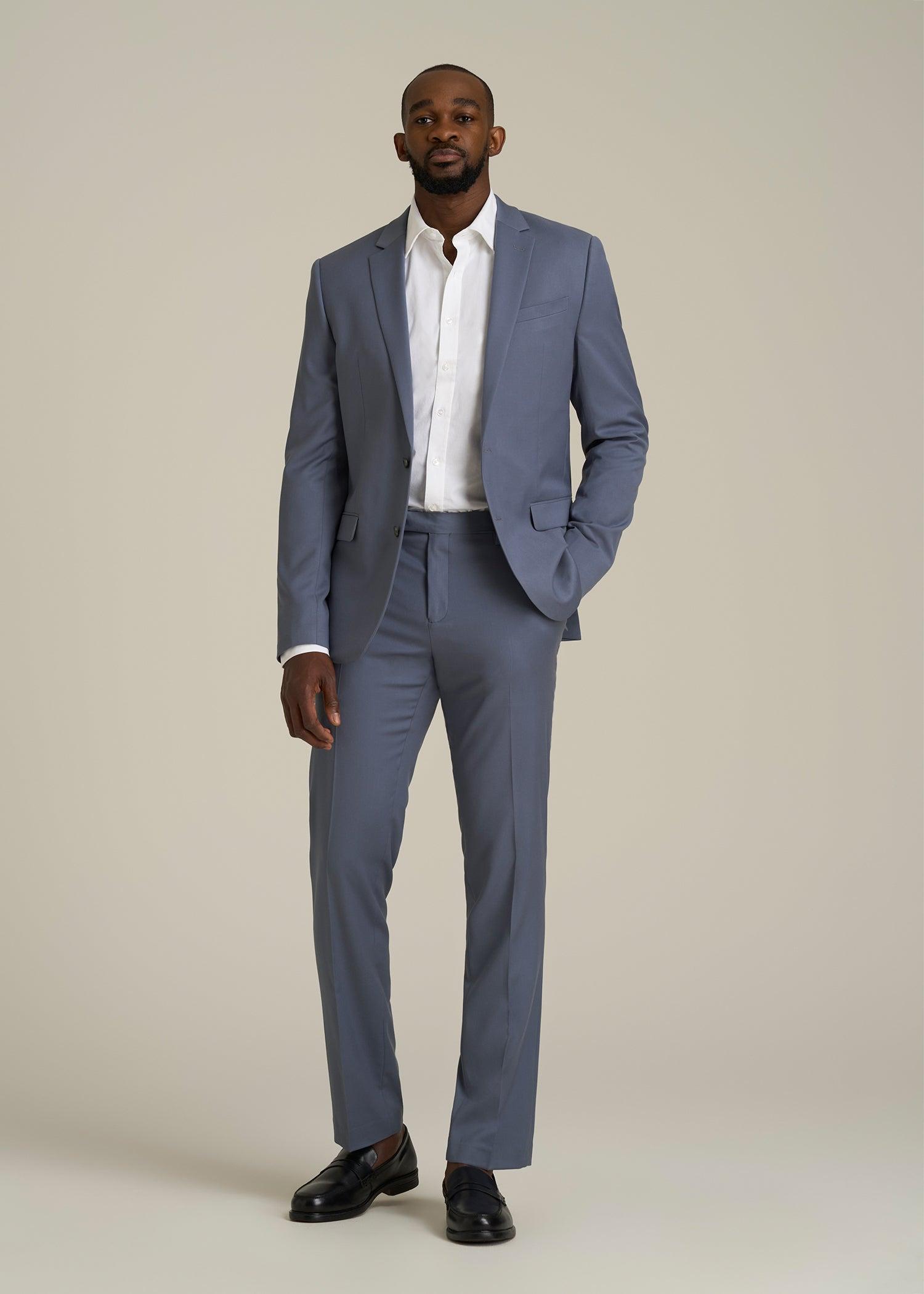 Suit Trousers for Tall Men in Blue Slate Male Product Image