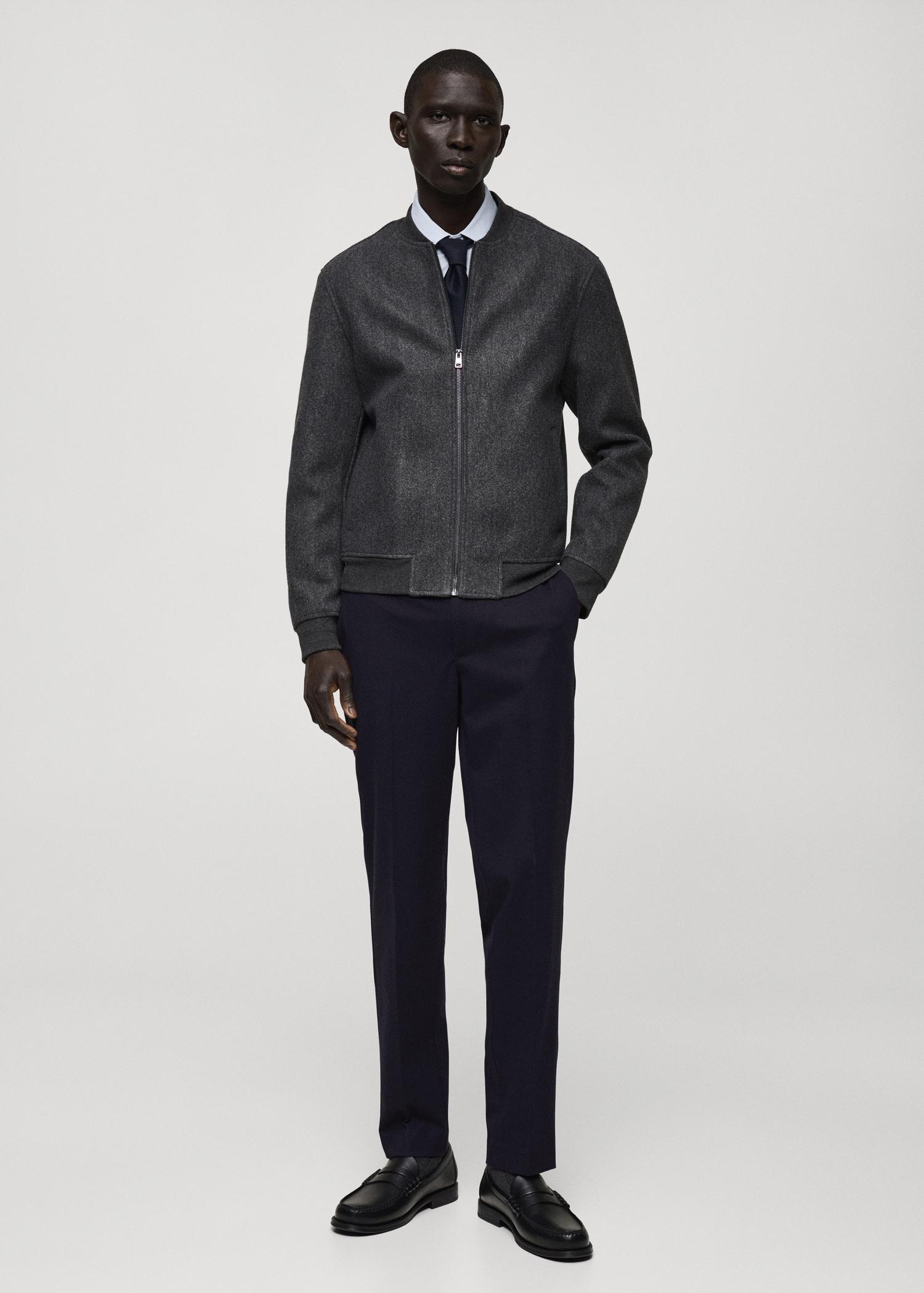 Slim-fit flannel pants - Men | MANGO USA Product Image