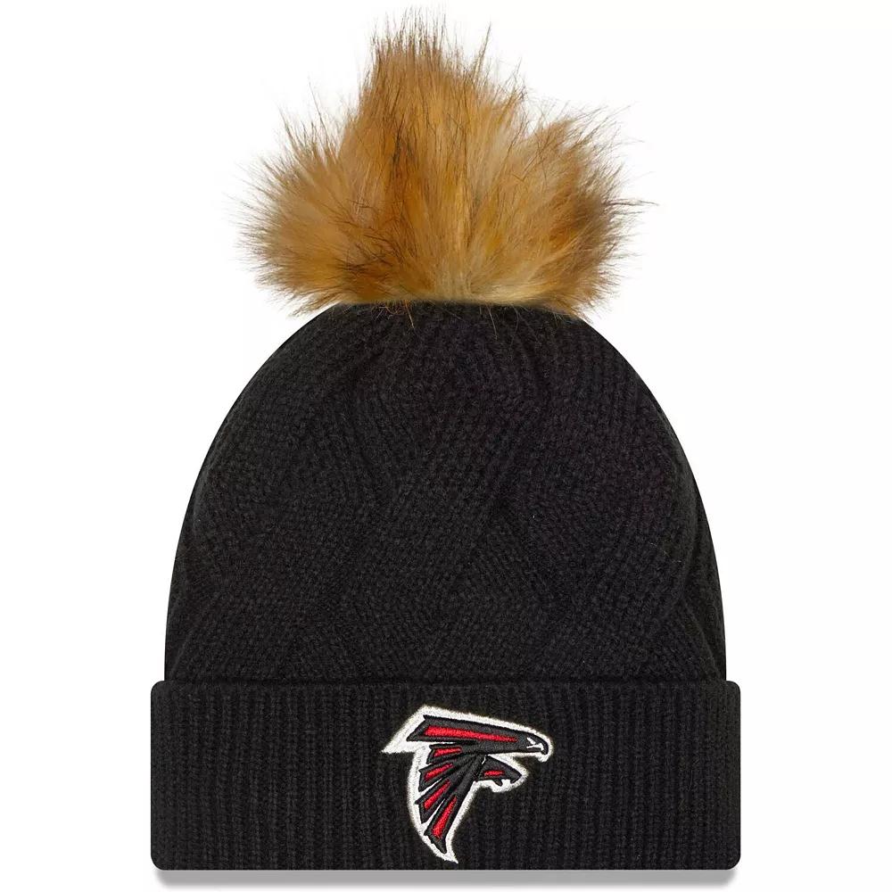 Women's New Era Black Atlanta Falcons Snowy Cuffed Knit Hat with Pom Product Image
