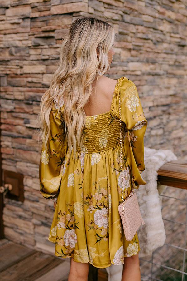 Flirty Moments Satin Mini Dress in Chartreuse Product Image