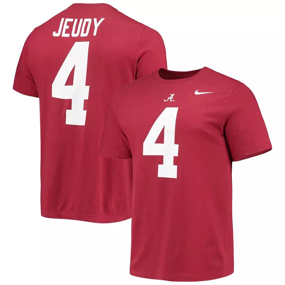 Men's Nike Jerry Jeudy Crimson Alabama Crimson Tide Alumni Name & Number T-Shirt, Size: Large, Red Product Image
