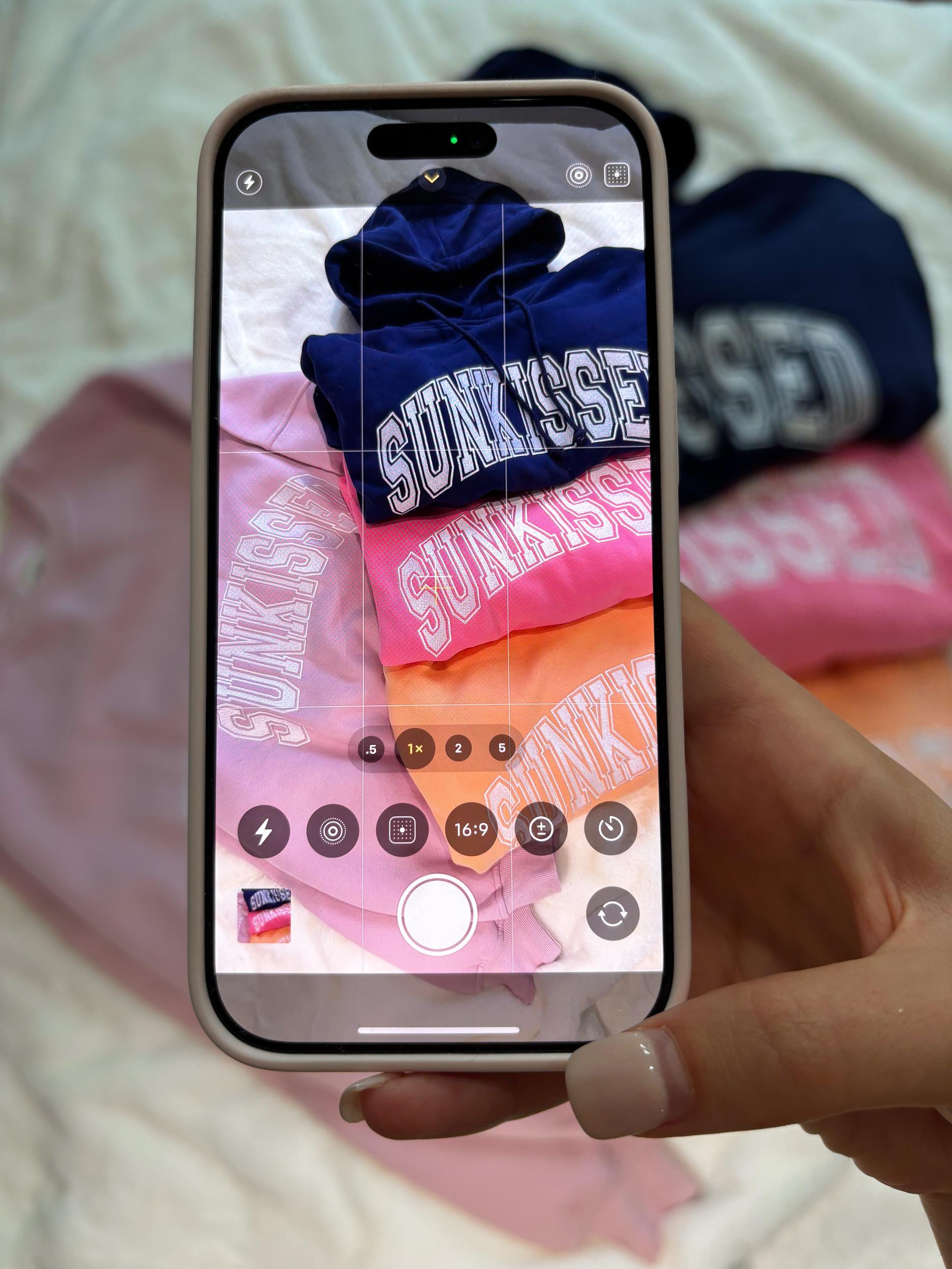 Hibiscus Pink Sunkissed Varsity Embroider Hoodie Product Image