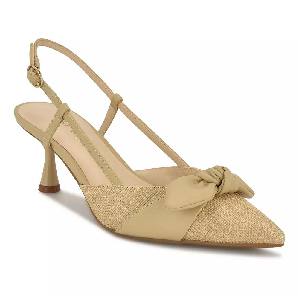 Nine West Reaba Women's Stylish Slingback Pumps, Size: 6.5, Natural Product Image