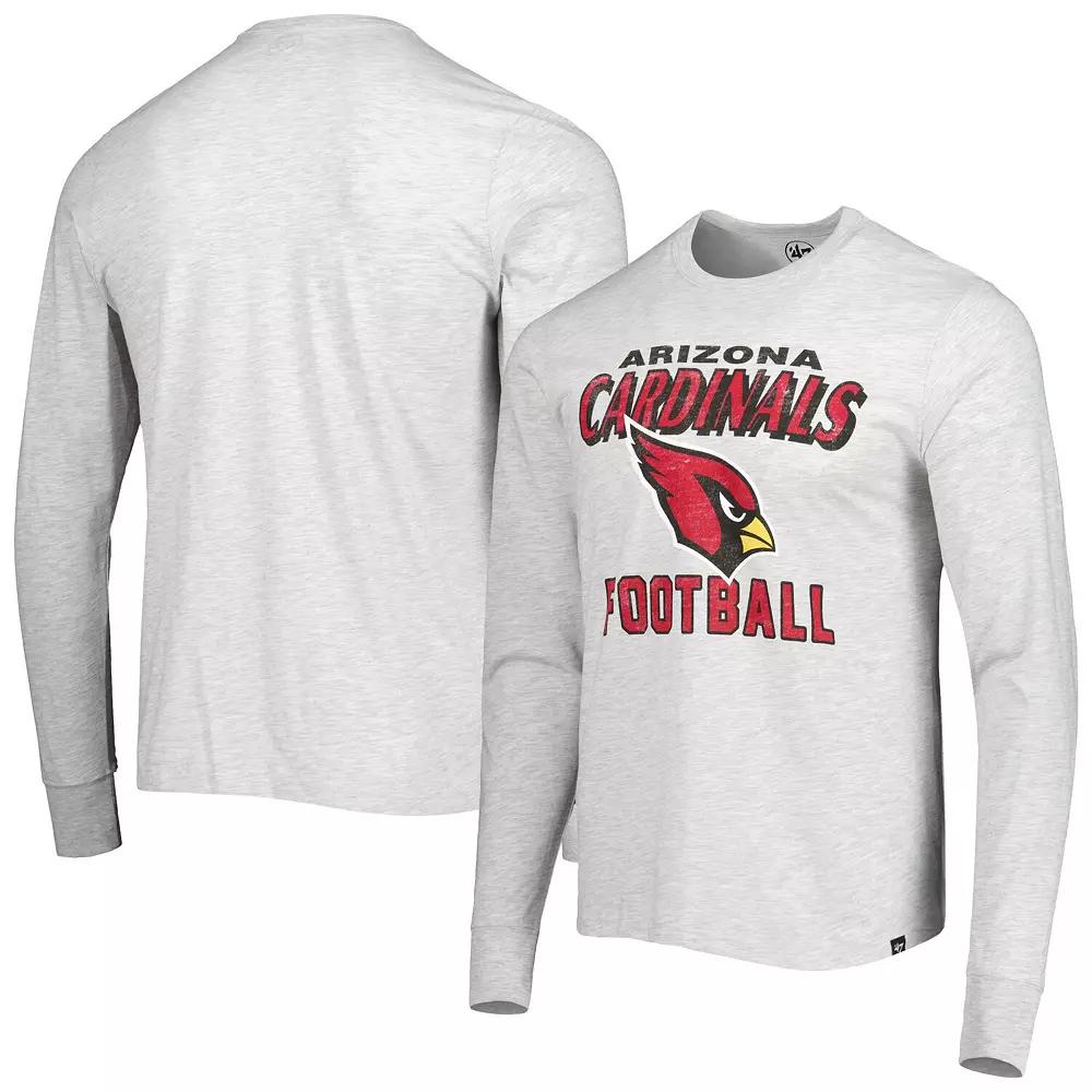 Men's '47 Heathered Gray Arizona Cardinals Dozer Franklin Long Sleeve T-Shirt,  Product Image