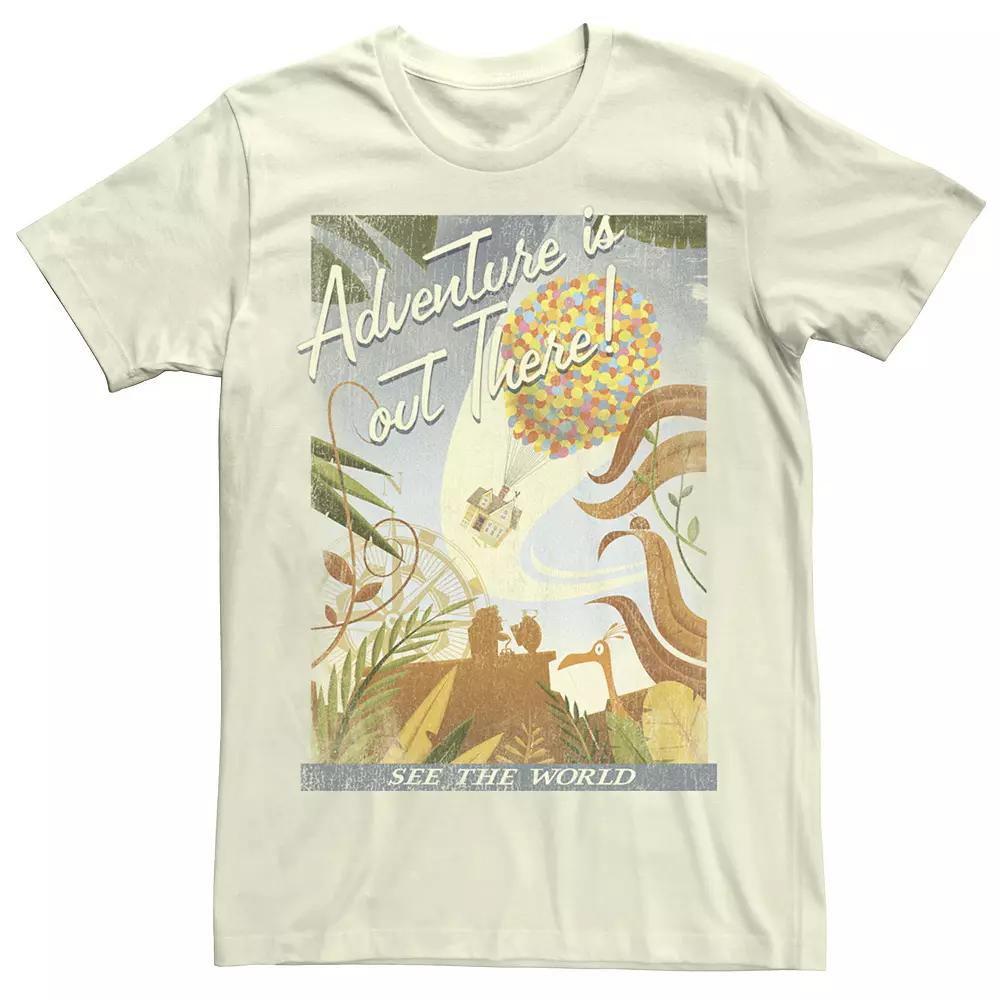Disney / Pixar's Up Men's Poster Distressed Vintage Tee, Size: 3XL, Natural Product Image