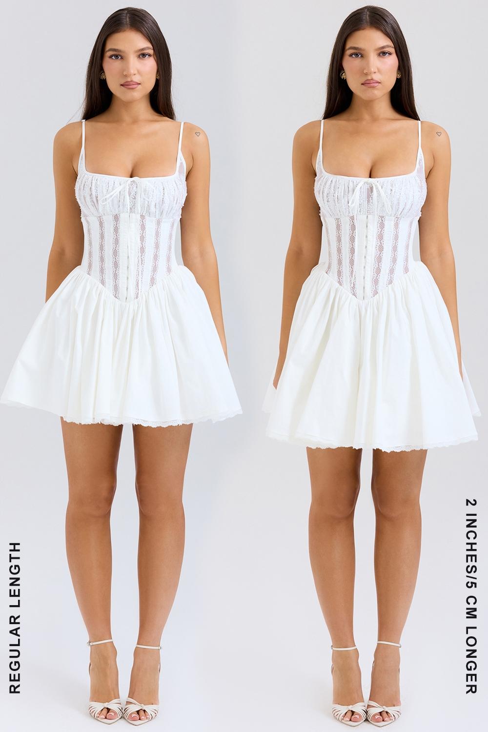 Rosaria  white cotton corset mini dress Product Image