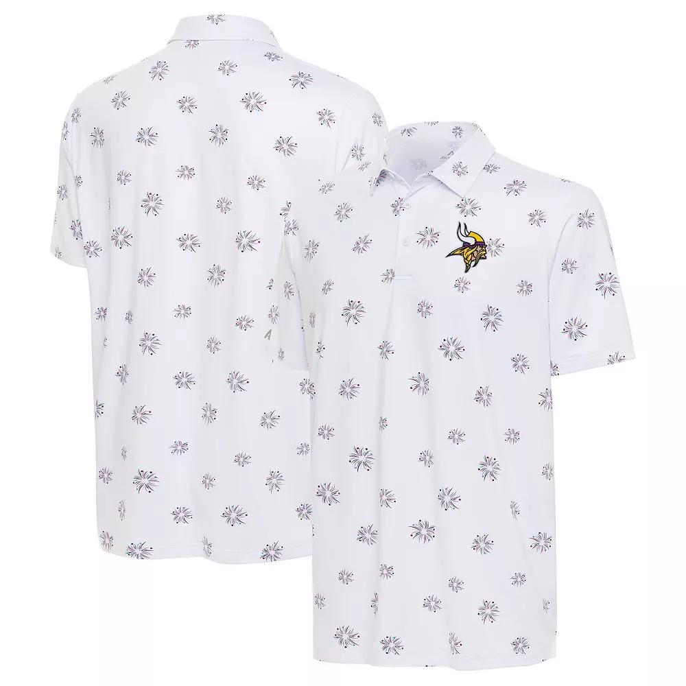 Men's Antigua White Philadelphia Eagles Fireworks Polo,  Product Image