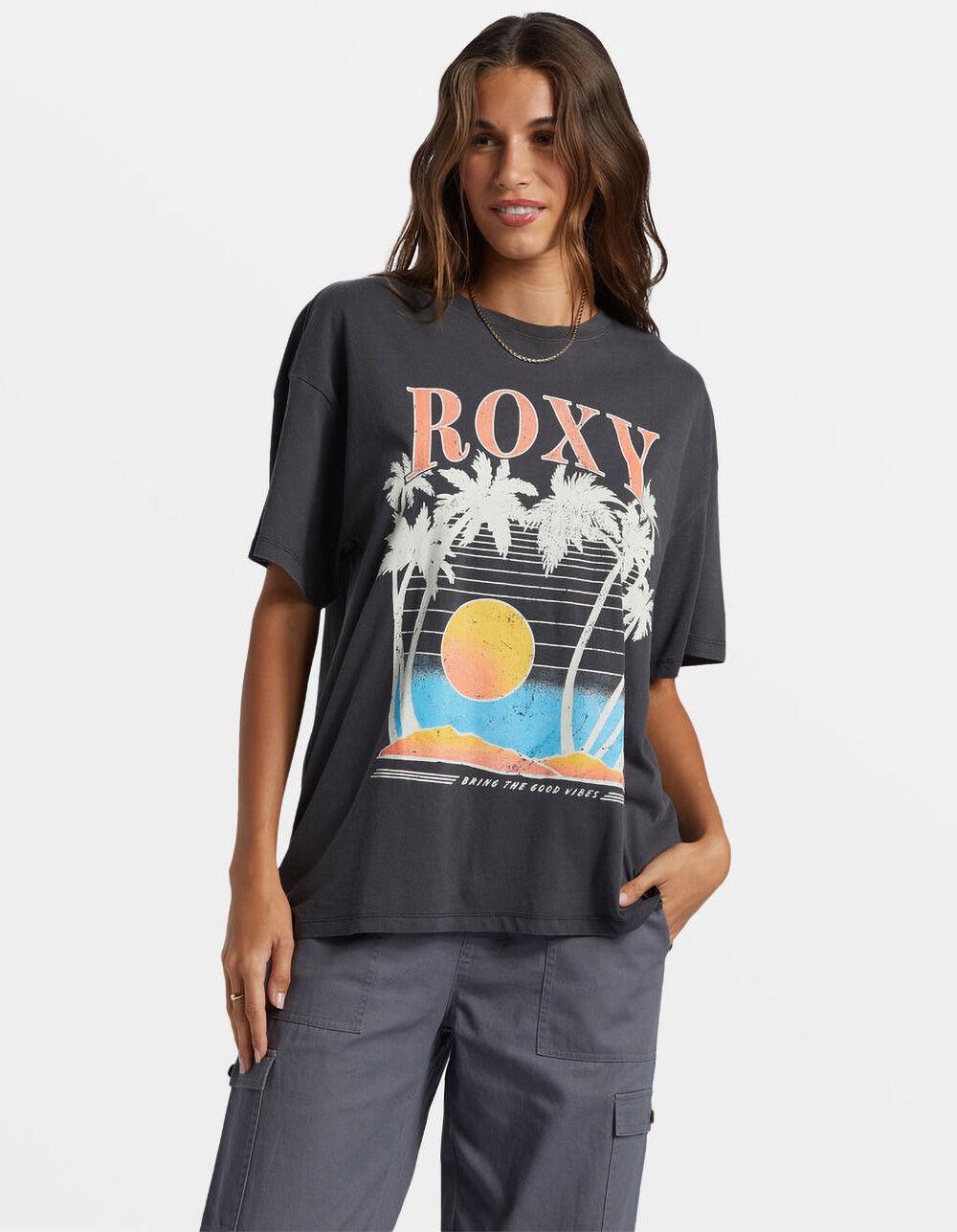 ROXY Bring The Good Vibes Womens Oversized Tee - BLACK Product Image