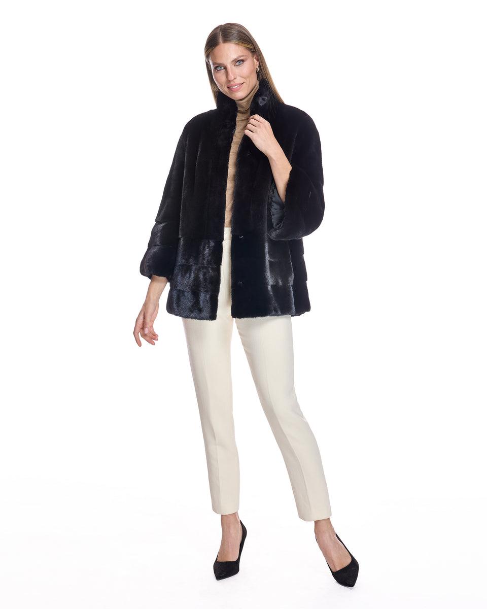 Mink Jacket with Horizontal Hem Product Image