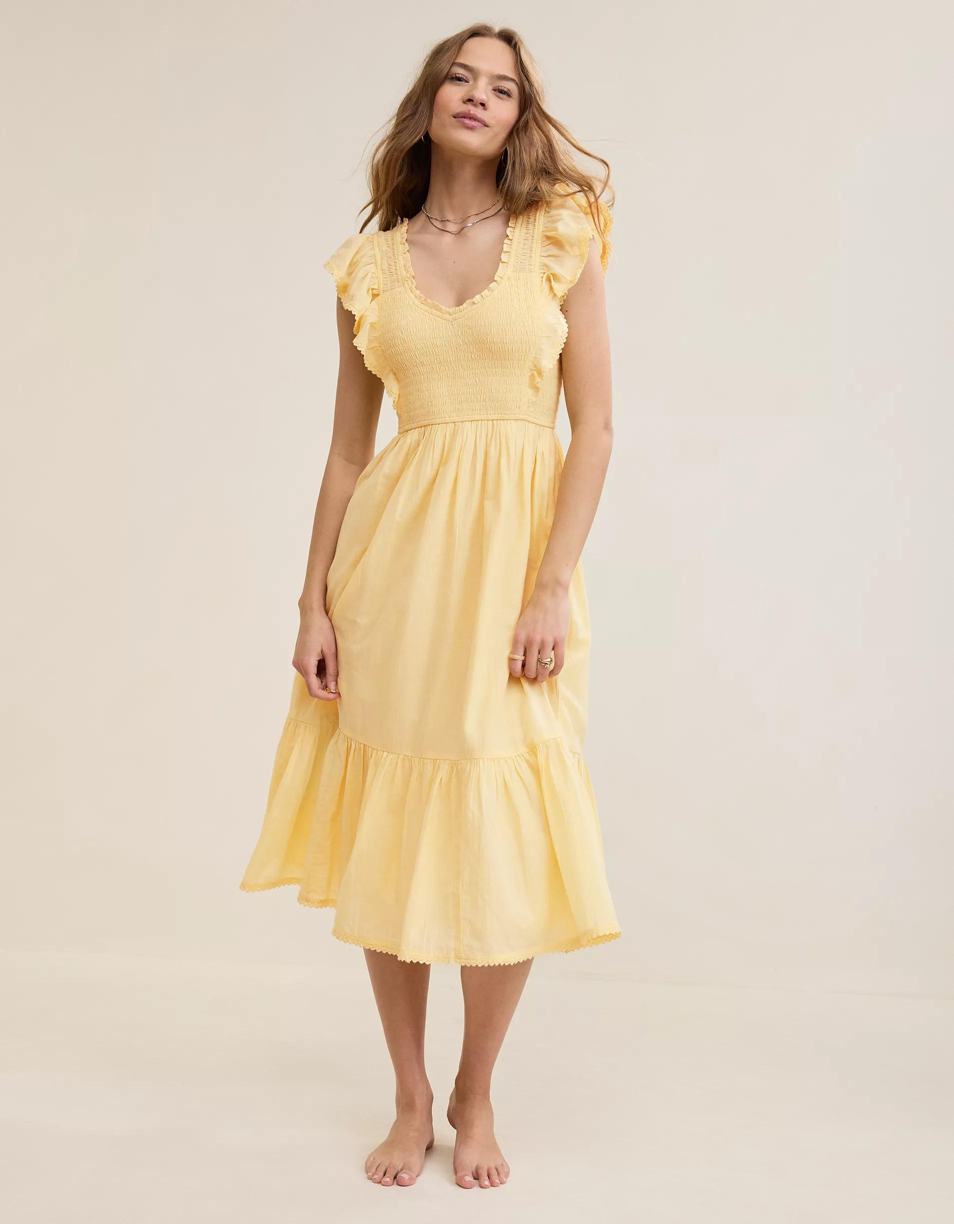 Aerie Ruffle Maxi Dress Product Image