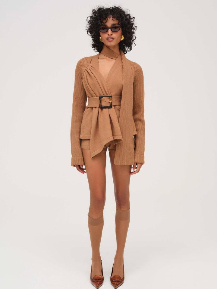 Ellie Knit Short — CAMEL Product Image