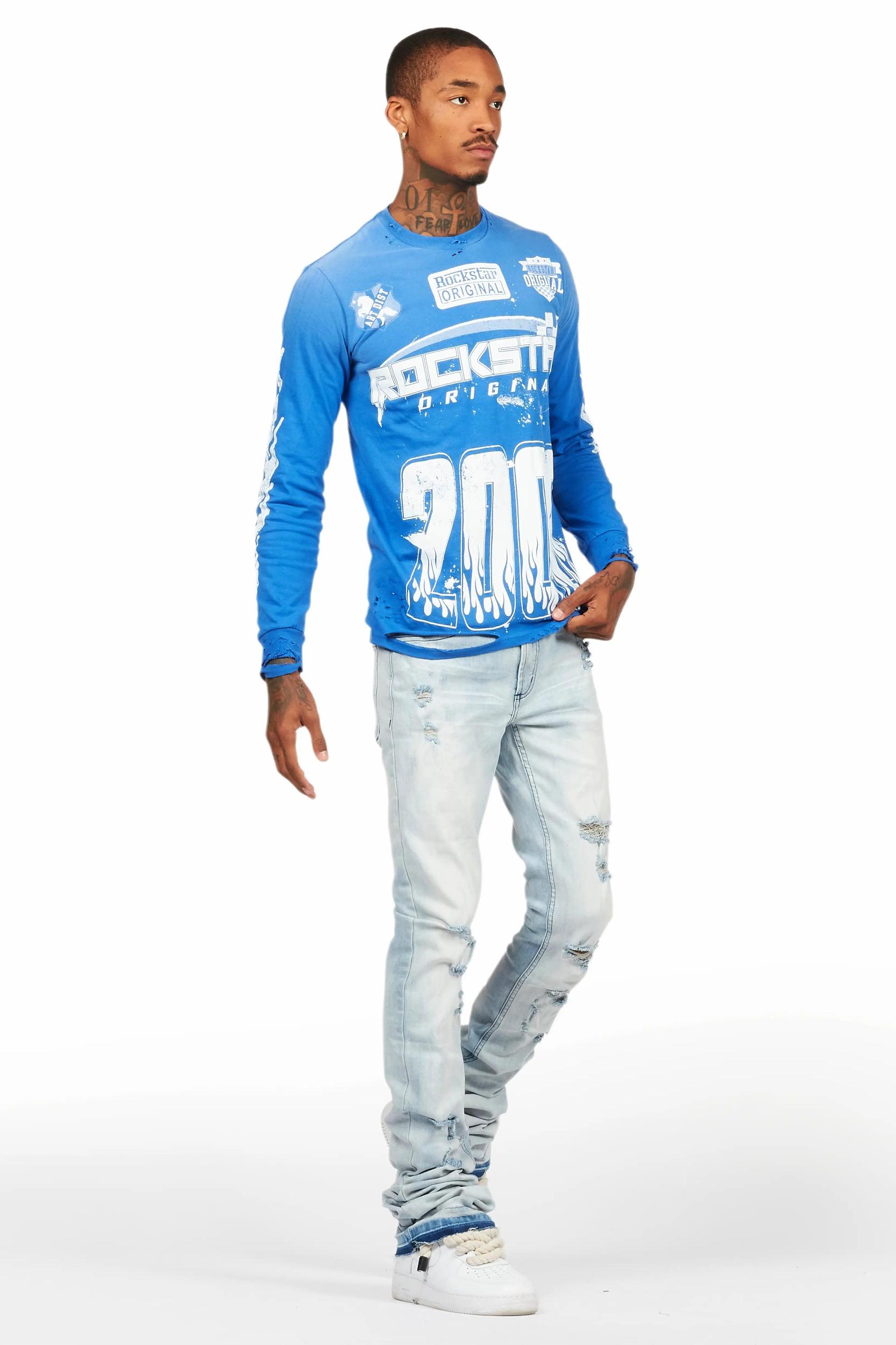 Stellan Blue Super Stacked Flare Jean Male Product Image