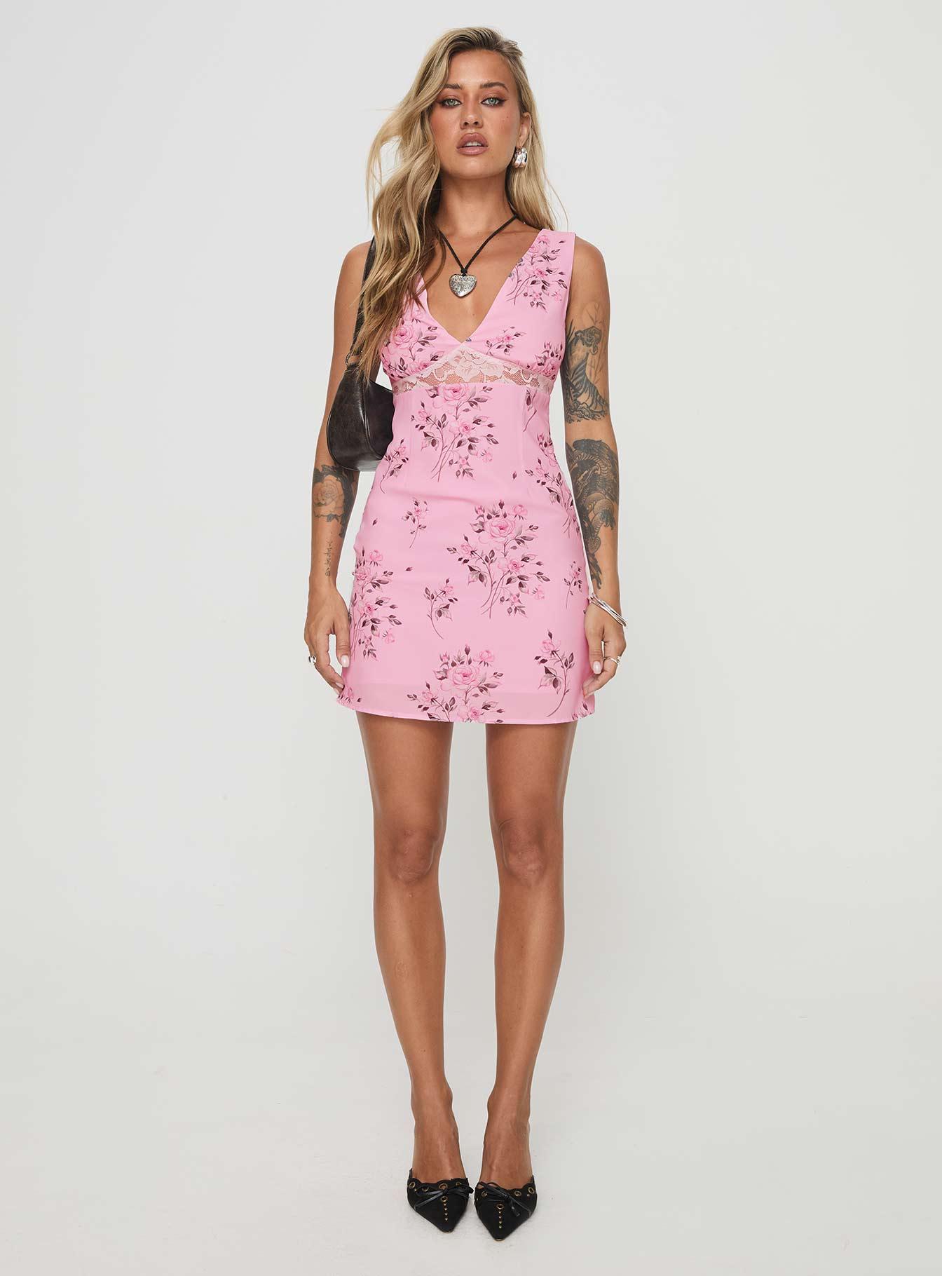 Romancer Mini Dress Pink Product Image