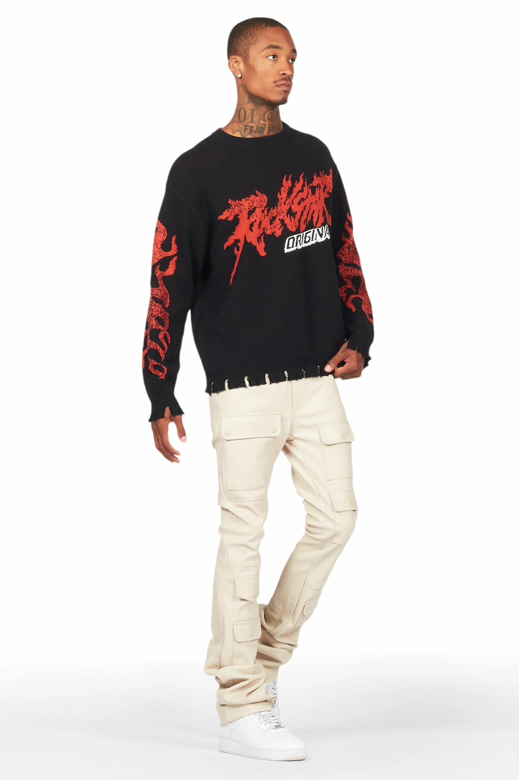 Yash Black Knit Sweater Male Product Image