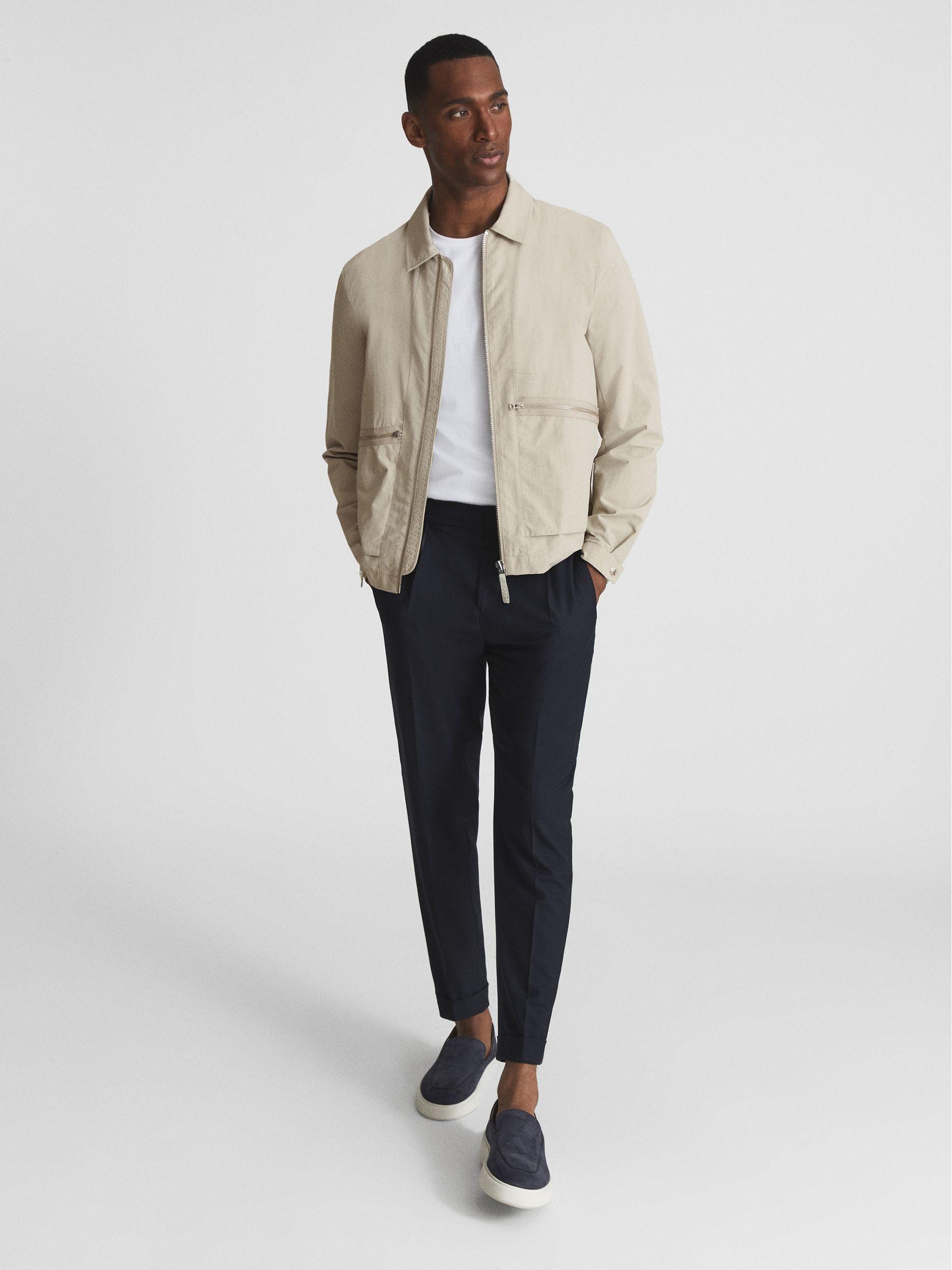 Textured Harrington Jacket in Sage Product Image