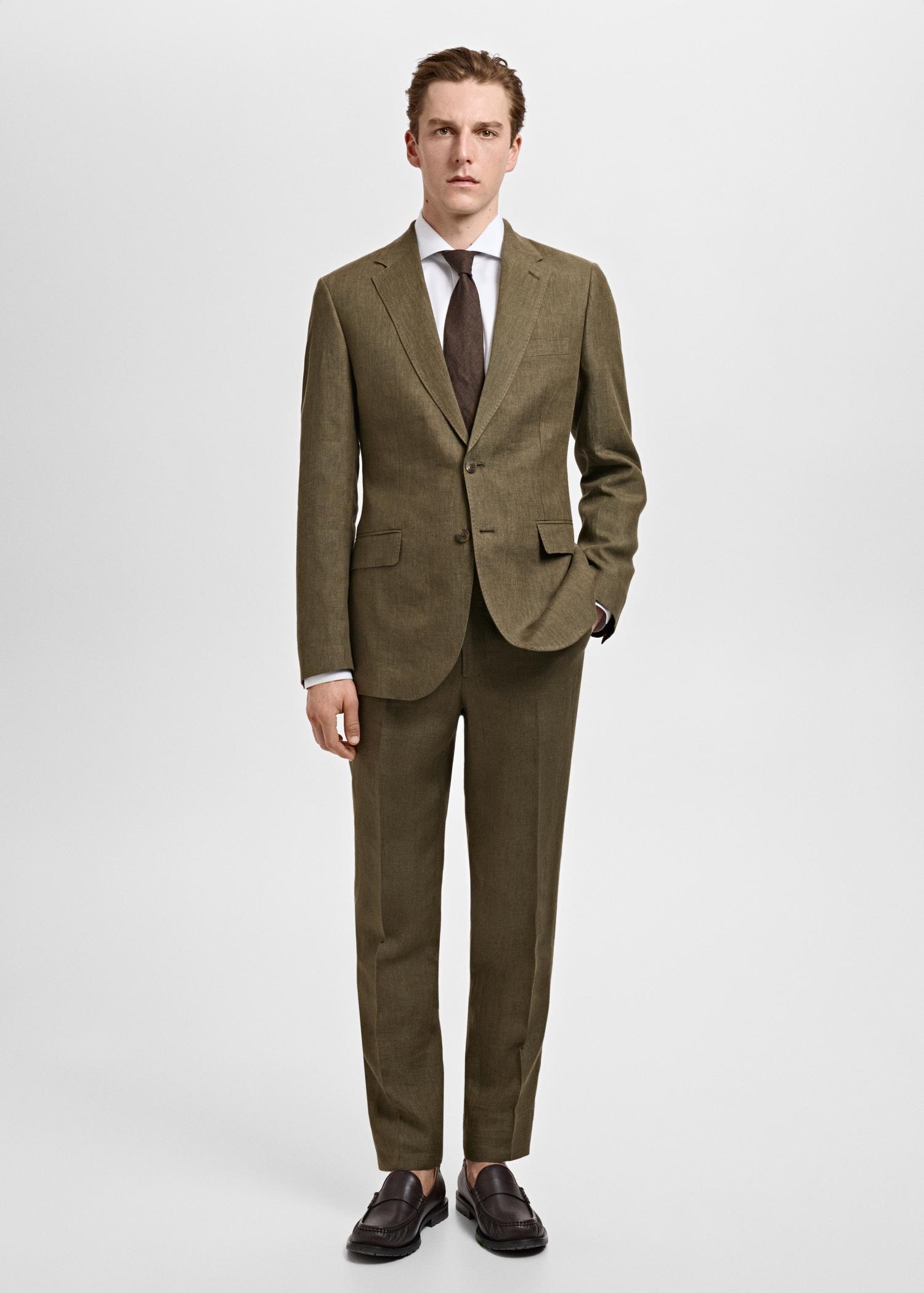 Amalfi 100% linen slim-fit suit pants - Men | MANGO USA Product Image