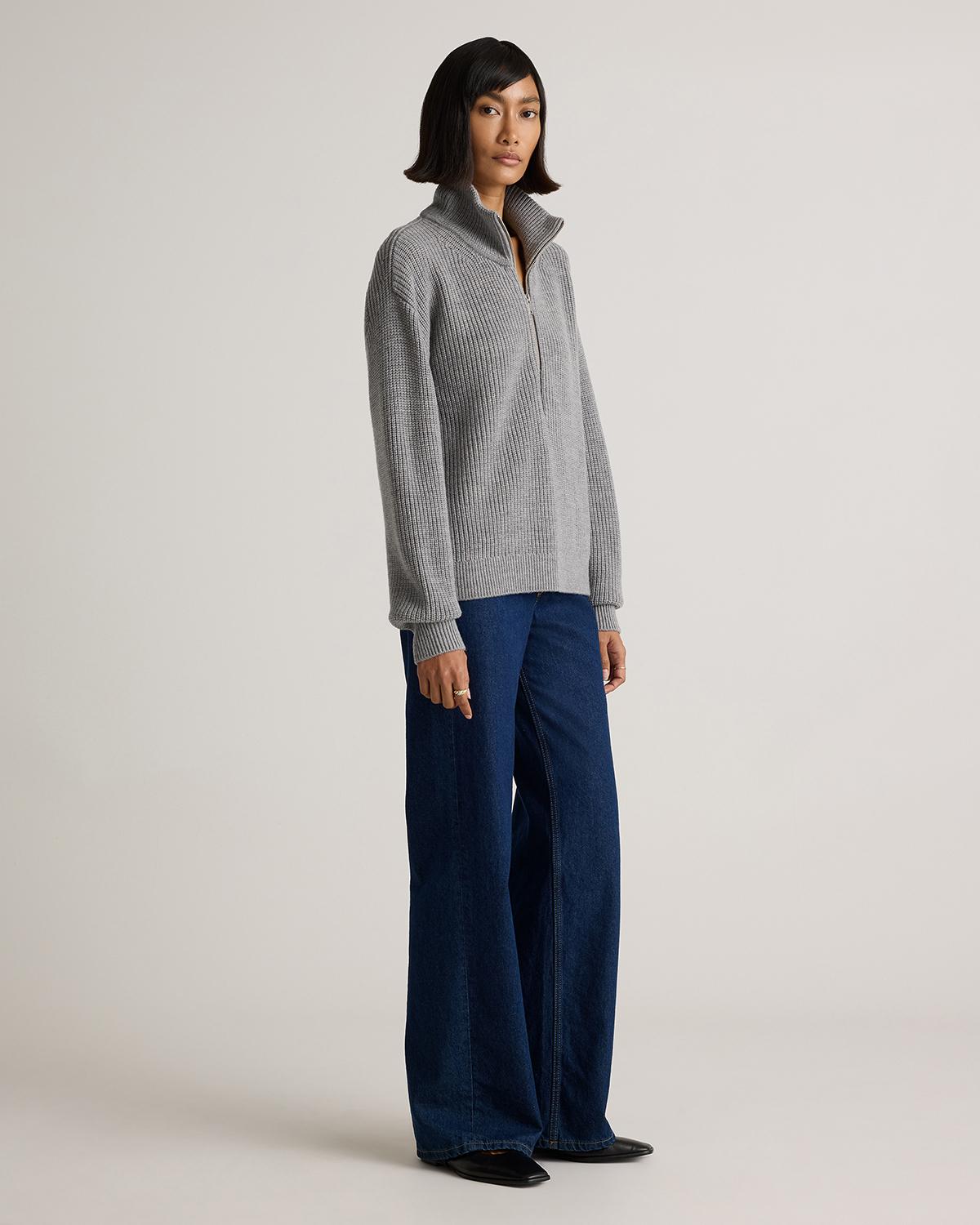 Quince | Women's Australian Merino Wool Half Zip Sweater Product Image