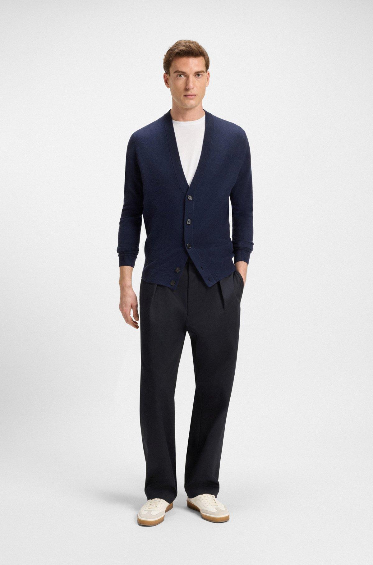 BOSS - BECKHAM x BOSS trousers in stretch cotton - Dark Blue Product Image