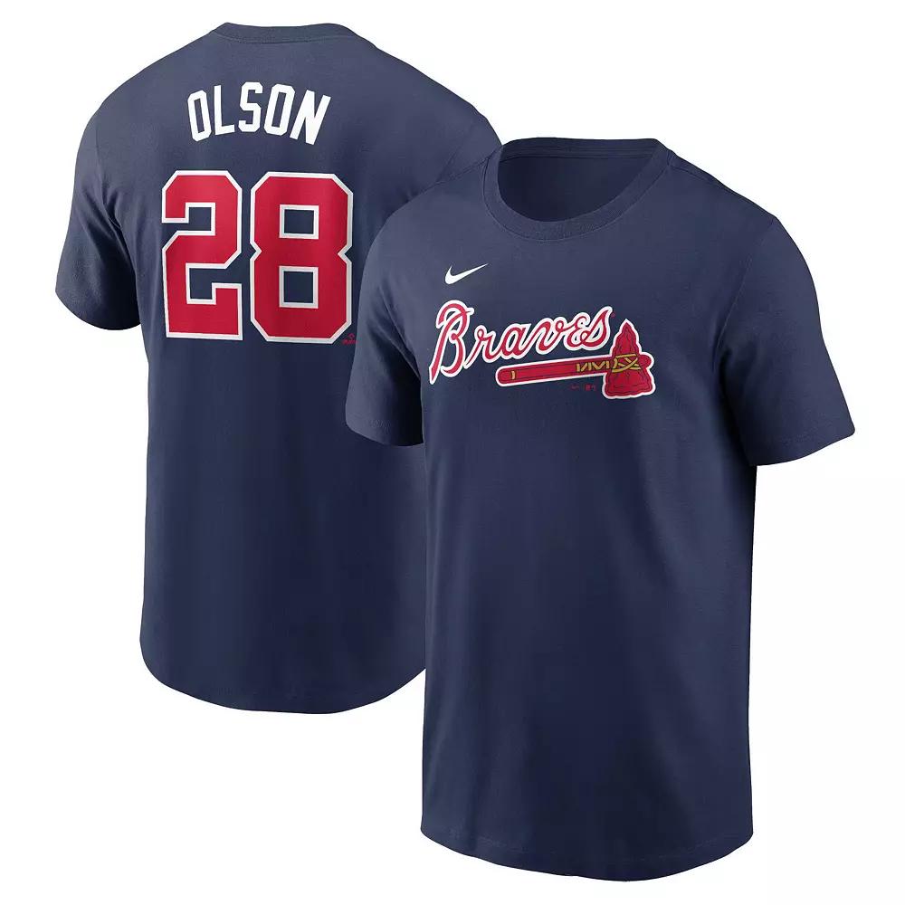 Men's Nike Matt Olson Navy Atlanta Braves Fuse Name & Number T-Shirt,  Product Image