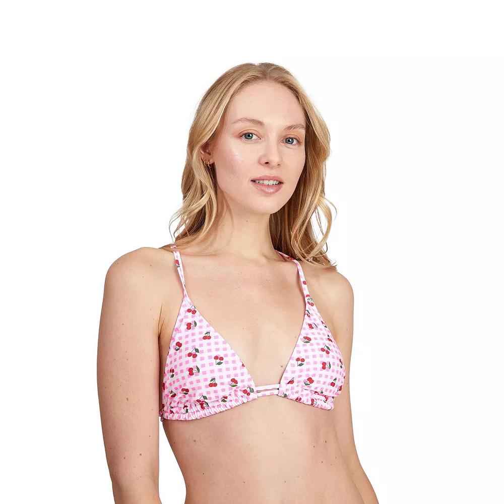 Juniors' Cyn & Luca Cherries Tess Triangle Bikini Top, Women's,  Product Image
