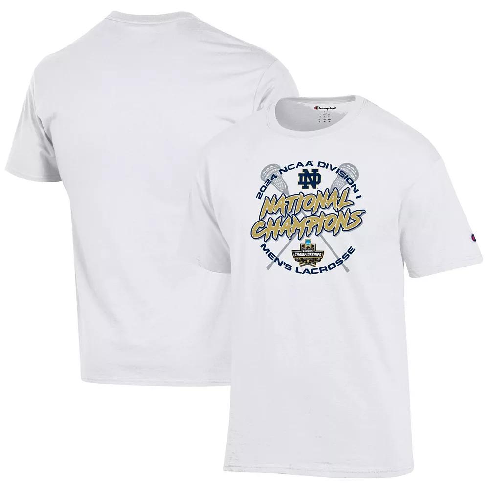 Men's Champion White Notre Dame Fighting Irish 2024 NCAA Men's Lacrosse National Champions Locker Room T-Shirt, Size: 2XL Product Image