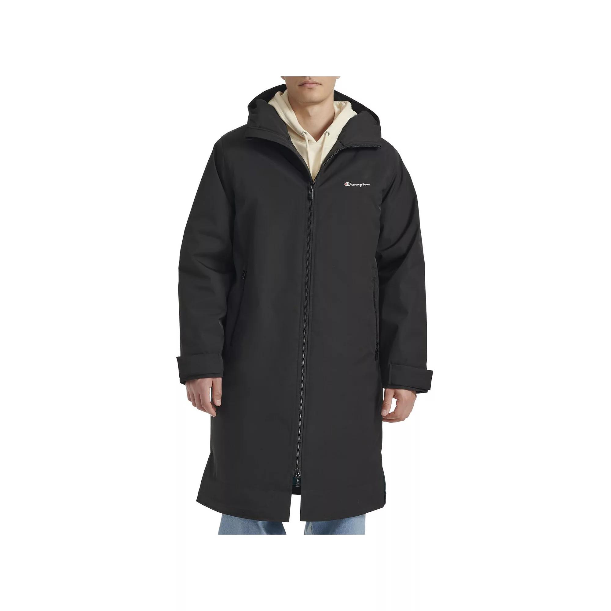 Men's Champion® Sideline Hooded Jacket with Quilted Lining, Size: Medium, Black Product Image