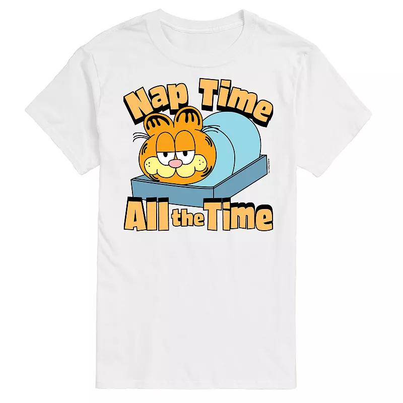 Big & Tall Garfield Nap Time All The Time Graphic Tee, Men's,  Product Image