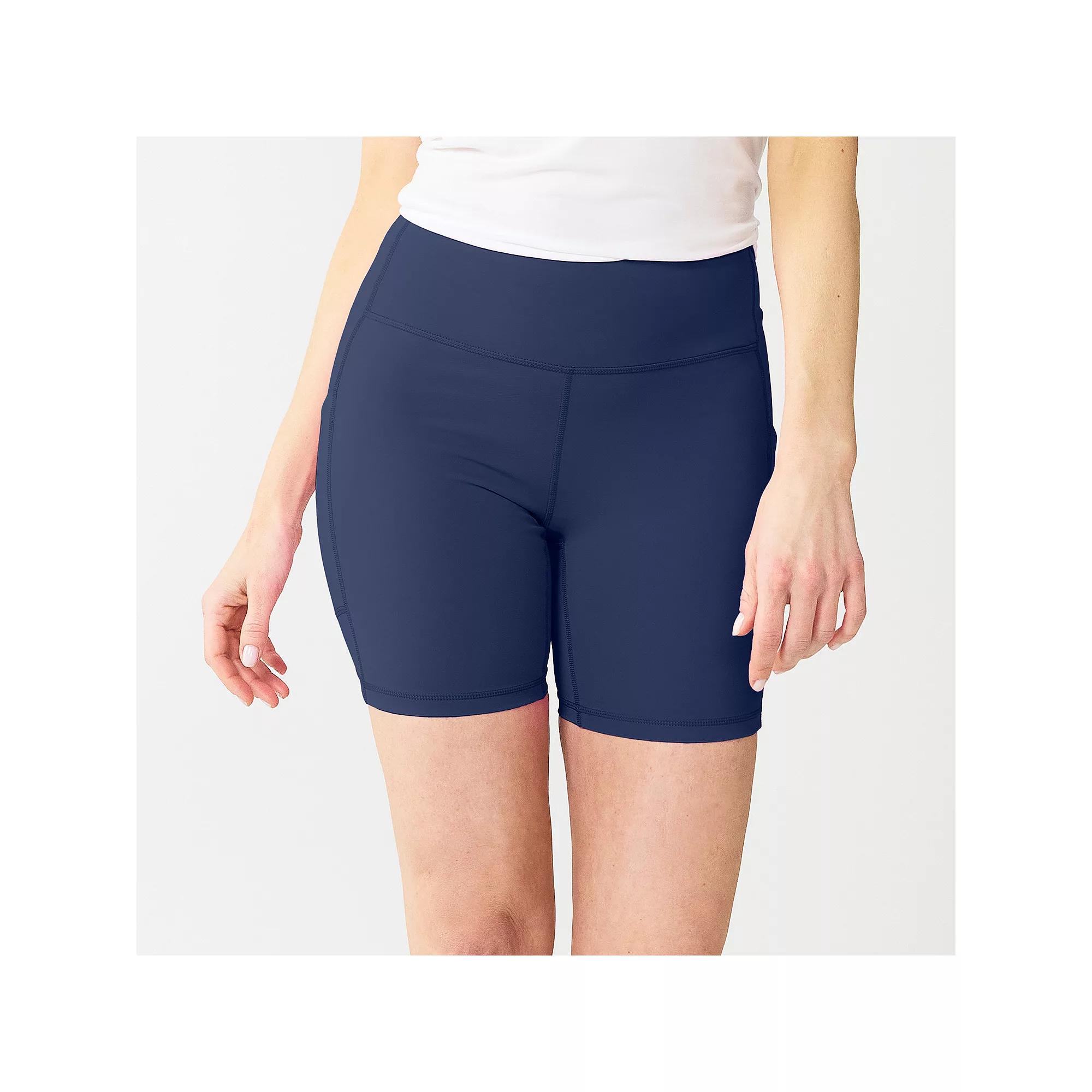 Womens Tek Gear Ultrastretch 7-in. Bike Shorts Blue Romance Product Image