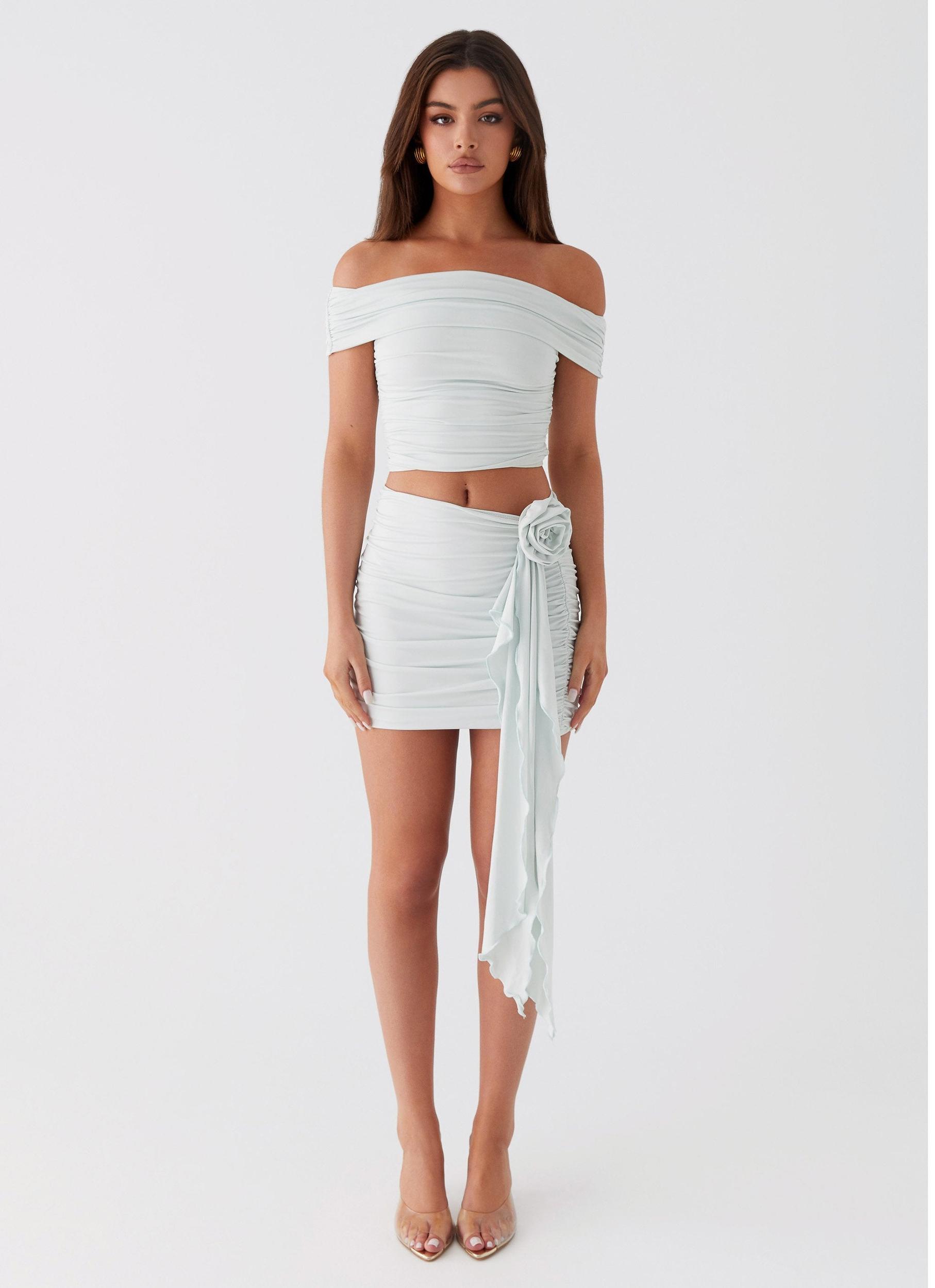 Whispering Rose Mini Skirt - Sage Product Image