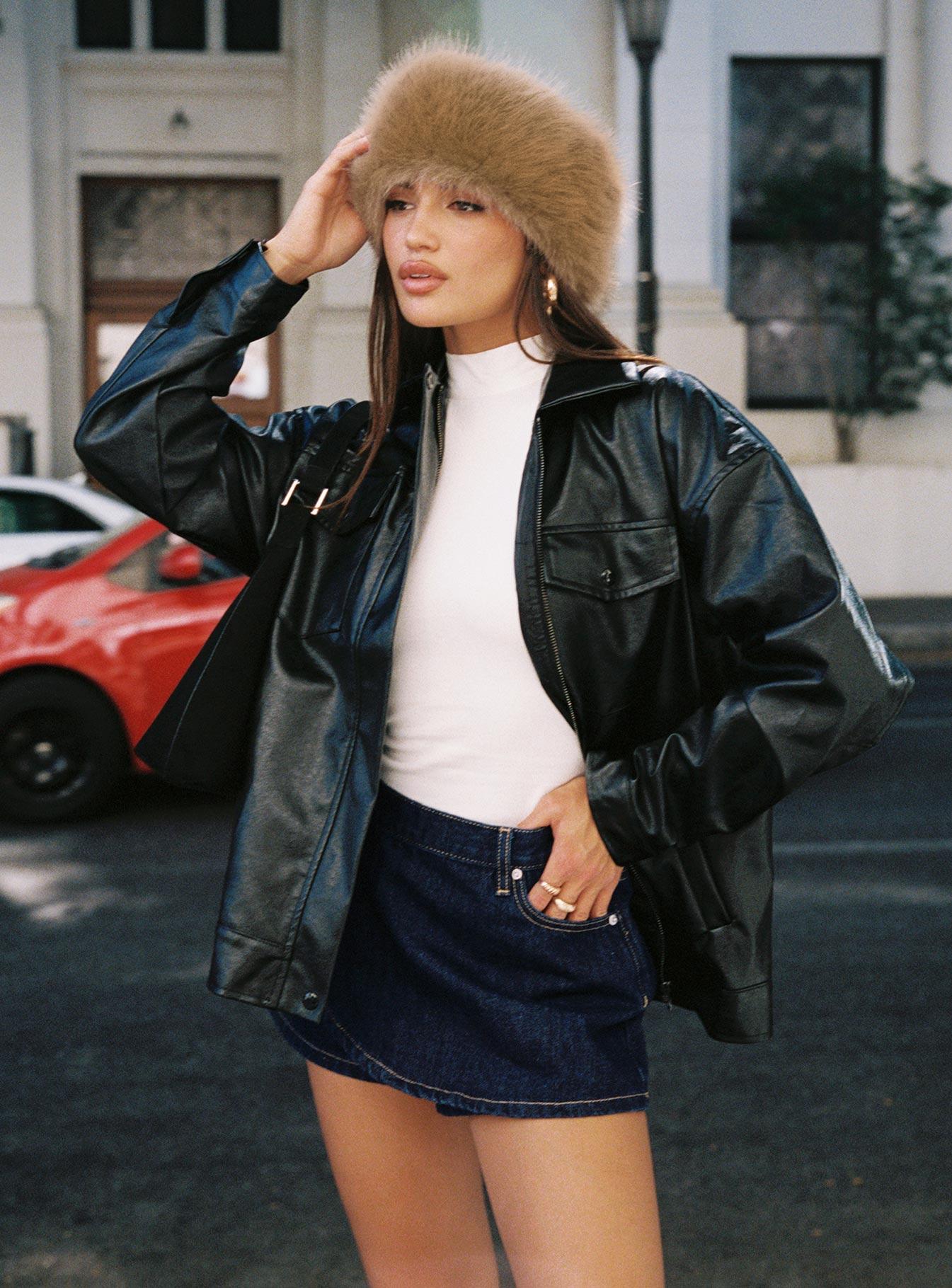 Ryver Denim Wrap Skort Dark Wash Product Image