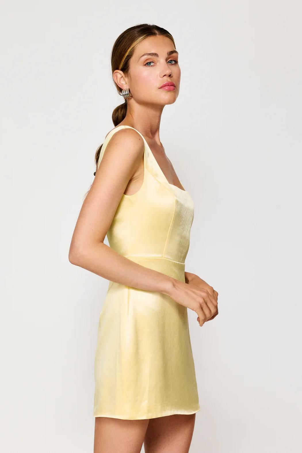 "Limone" Satin Mini Dress Product Image