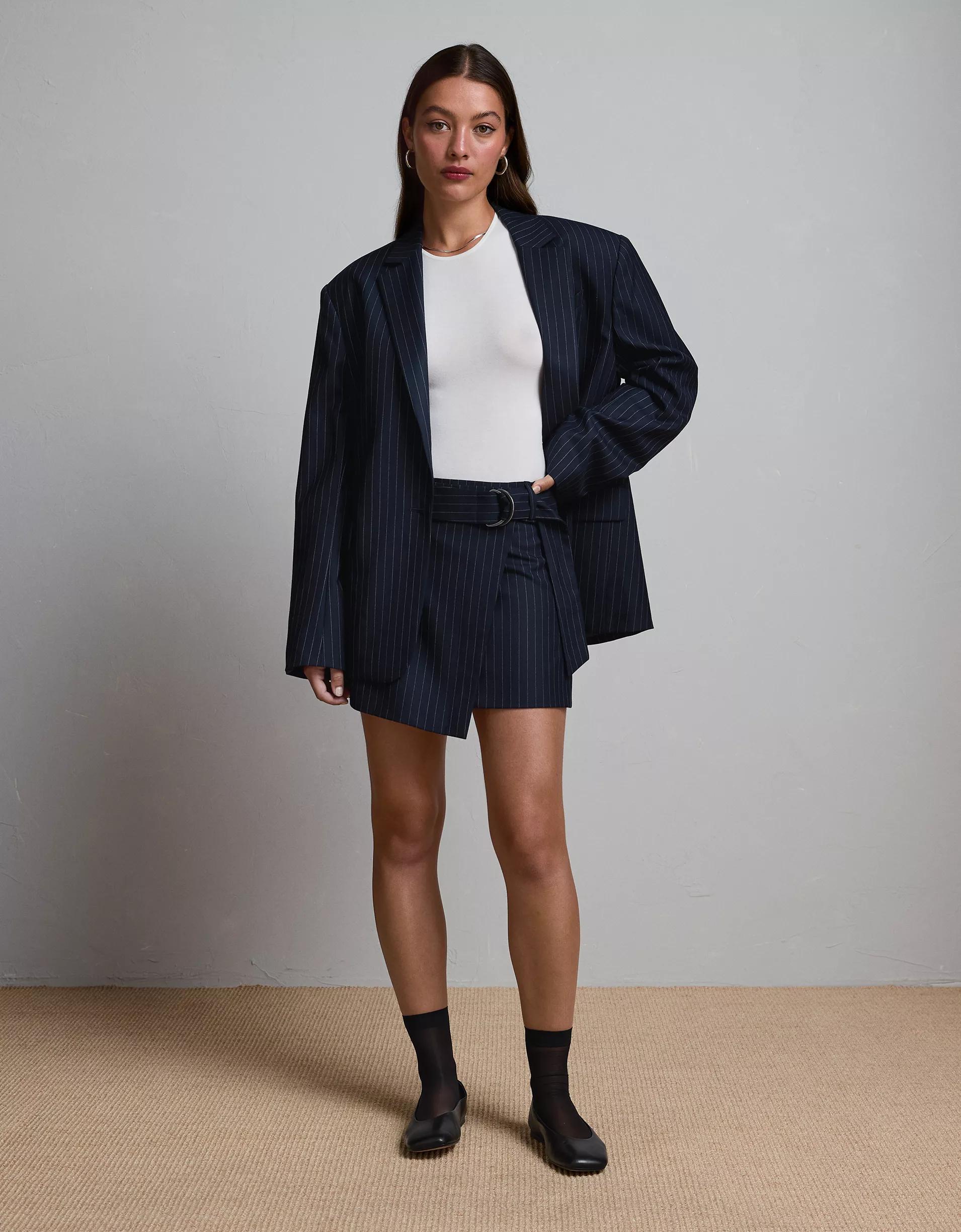 AE77 Premium Belted Wrap Mini Skirt Product Image