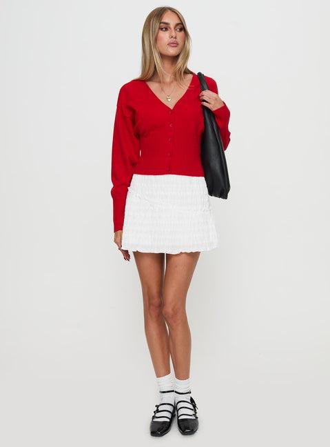 Wistfully Knit Cardigan Red Product Image