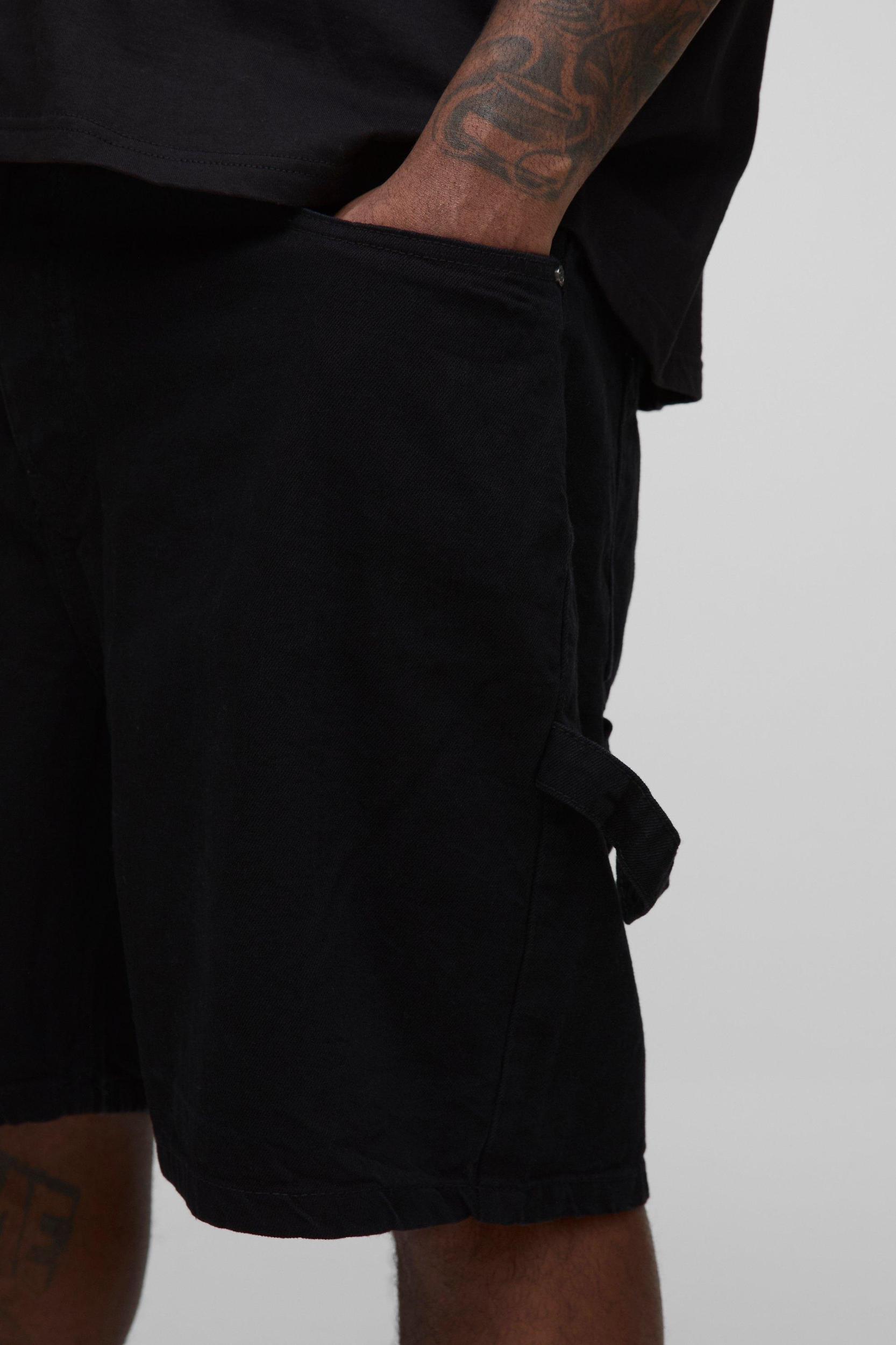 Plus Carpenter Jean Shorts | boohooMAN USA Product Image