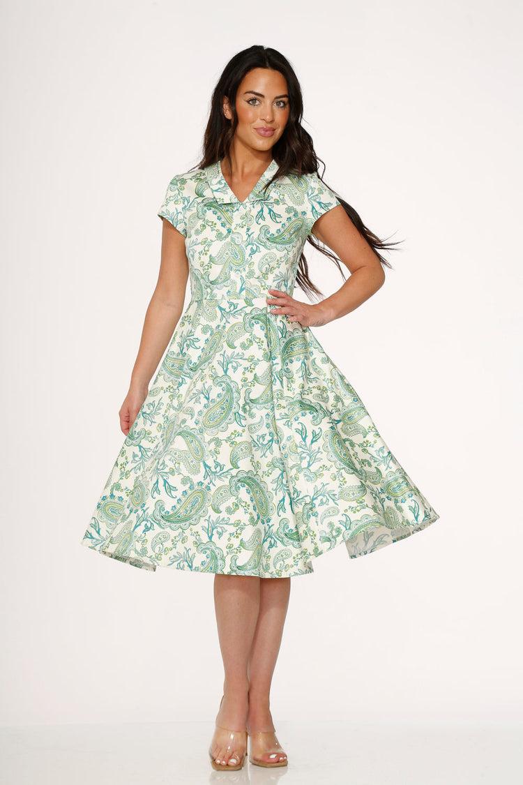 Green Paisley Swing Dress Product Image